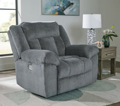 3 Brothers Decor - Ashley Furniture - Tip-Off Living Room - PWR Recliner/ADJ Headrest / Slate - 6930482