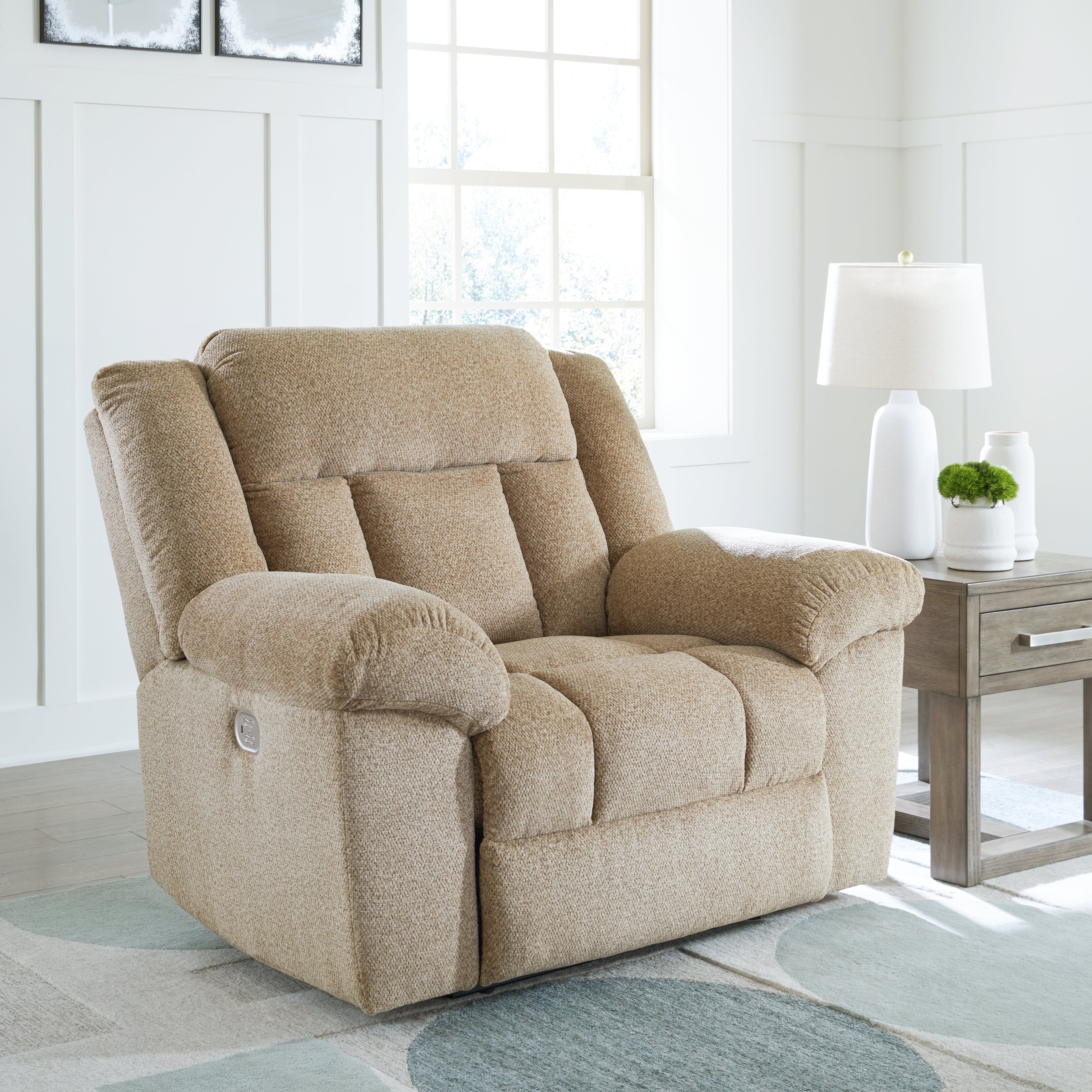 3 Brothers Decor - Ashley Furniture - Tip-Off Living Room - PWR Recliner/ADJ Headrest / Wheat - 6930582