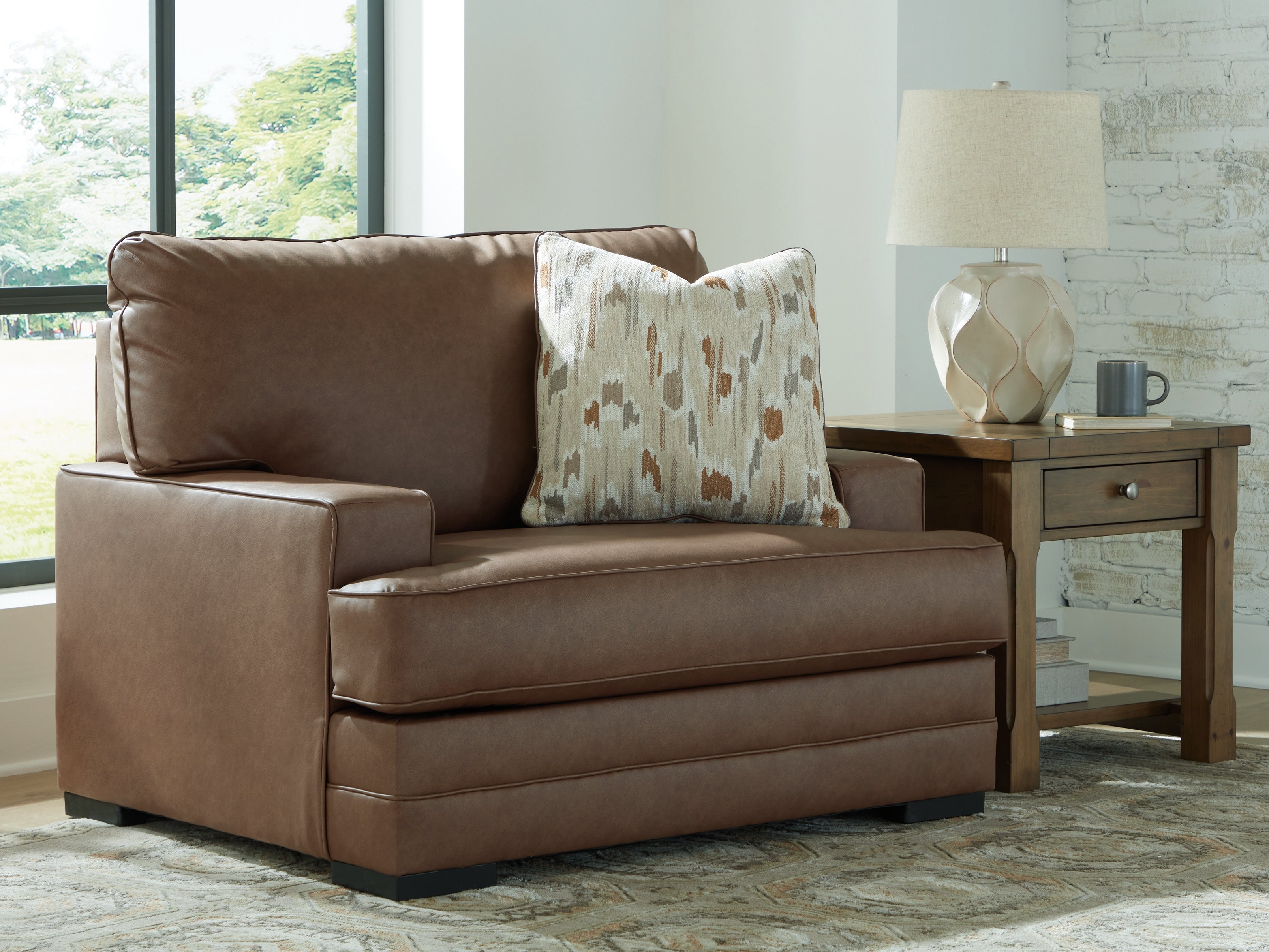 3 Brothers Decor - Ashley Furniture - VillaCourt Living Room - Chair and a Half / Caramel - 7490923