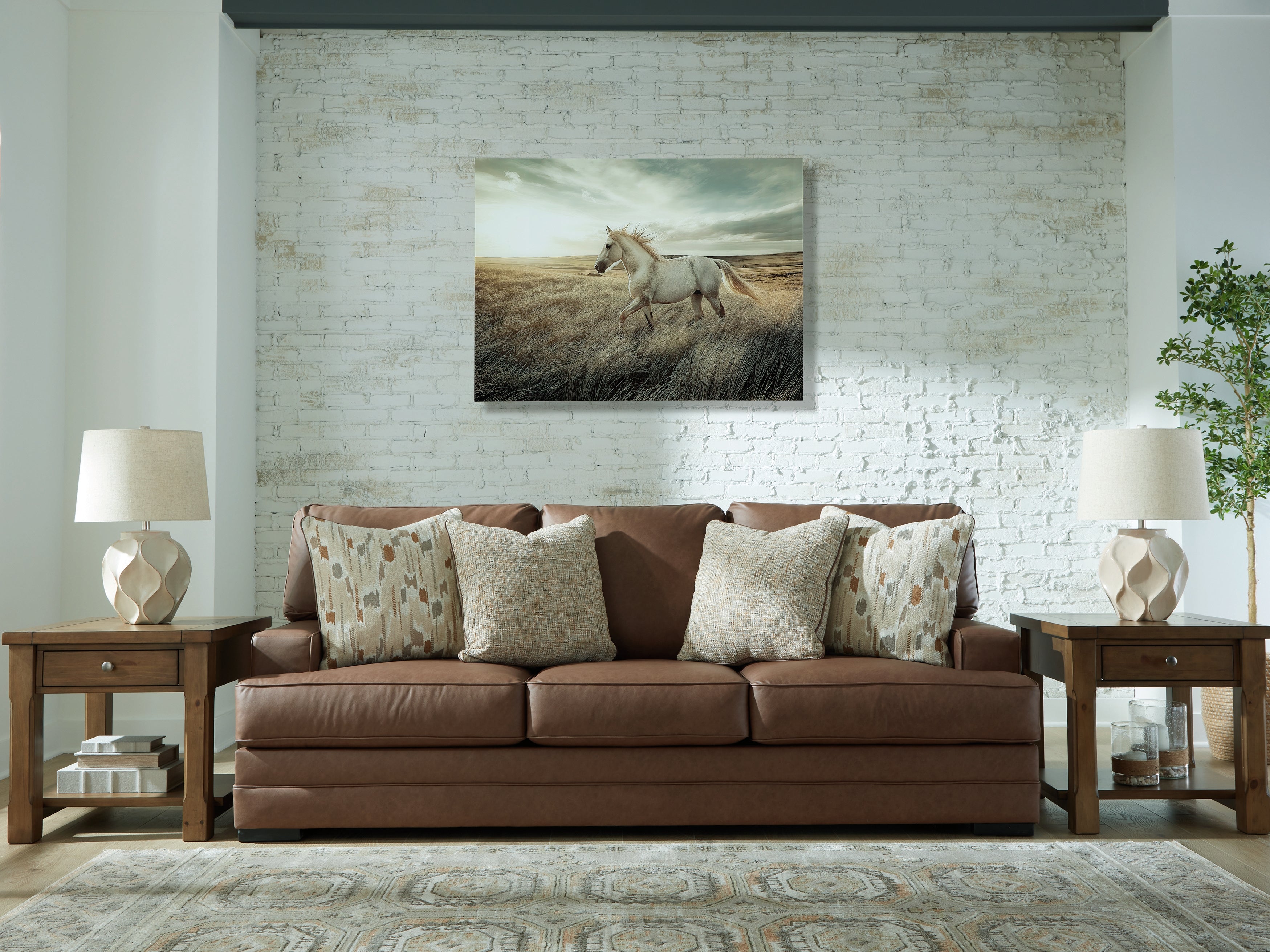 3 Brothers Decor - Ashley Furniture - VillaCourt Living Room - Sofa / Caramel - 7490938
