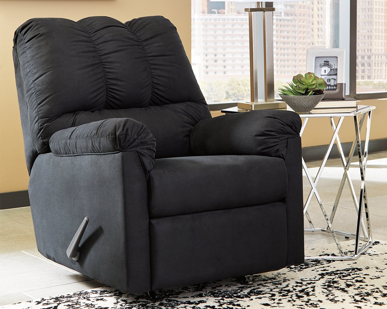 3 Brothers Decor - Ashley Furniture - Darcy Living Room - Rocker Recliner / Black - 7500825