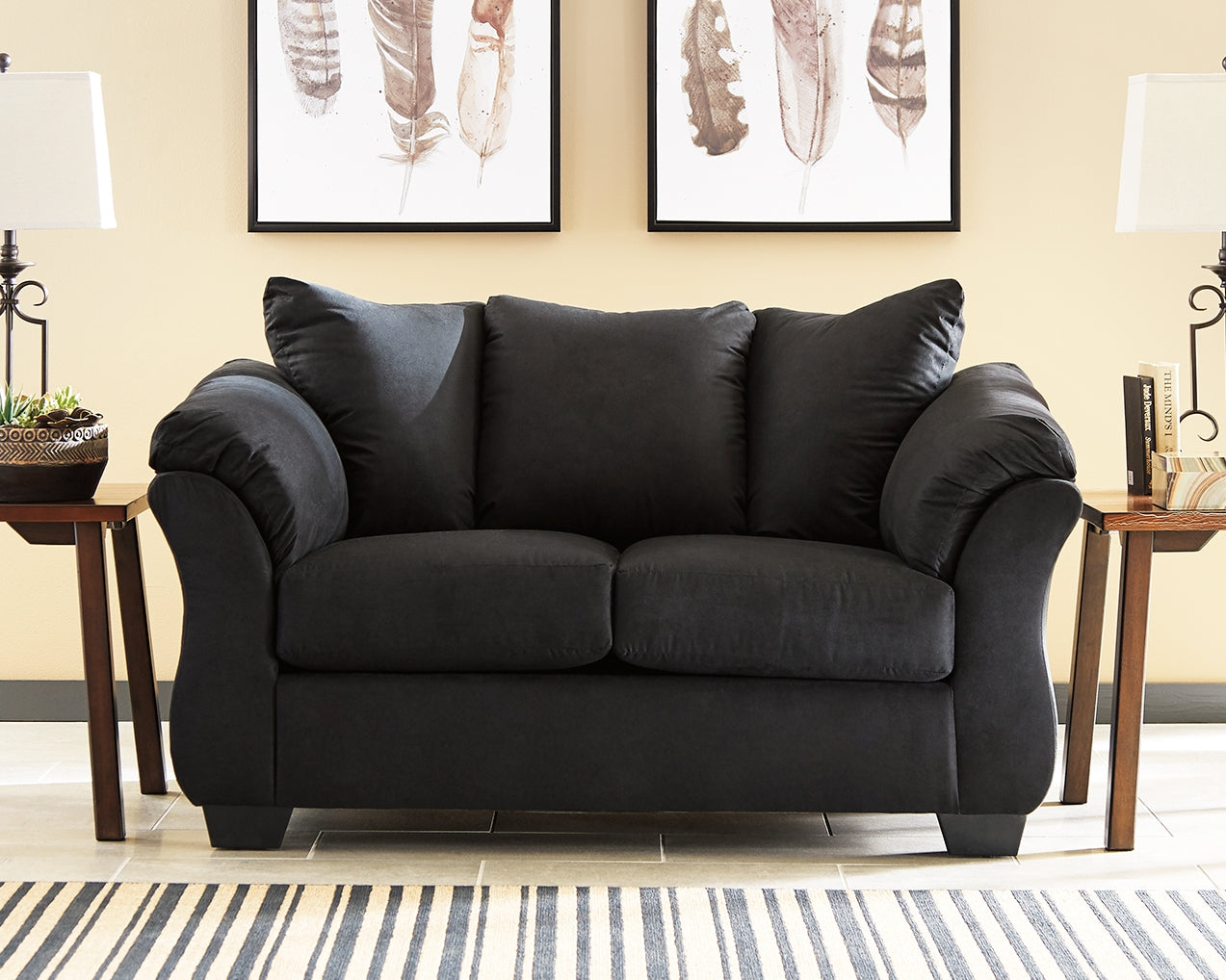 3 Brothers Decor - Ashley Furniture - Darcy Living Room - Loveseat / Black - 7500835