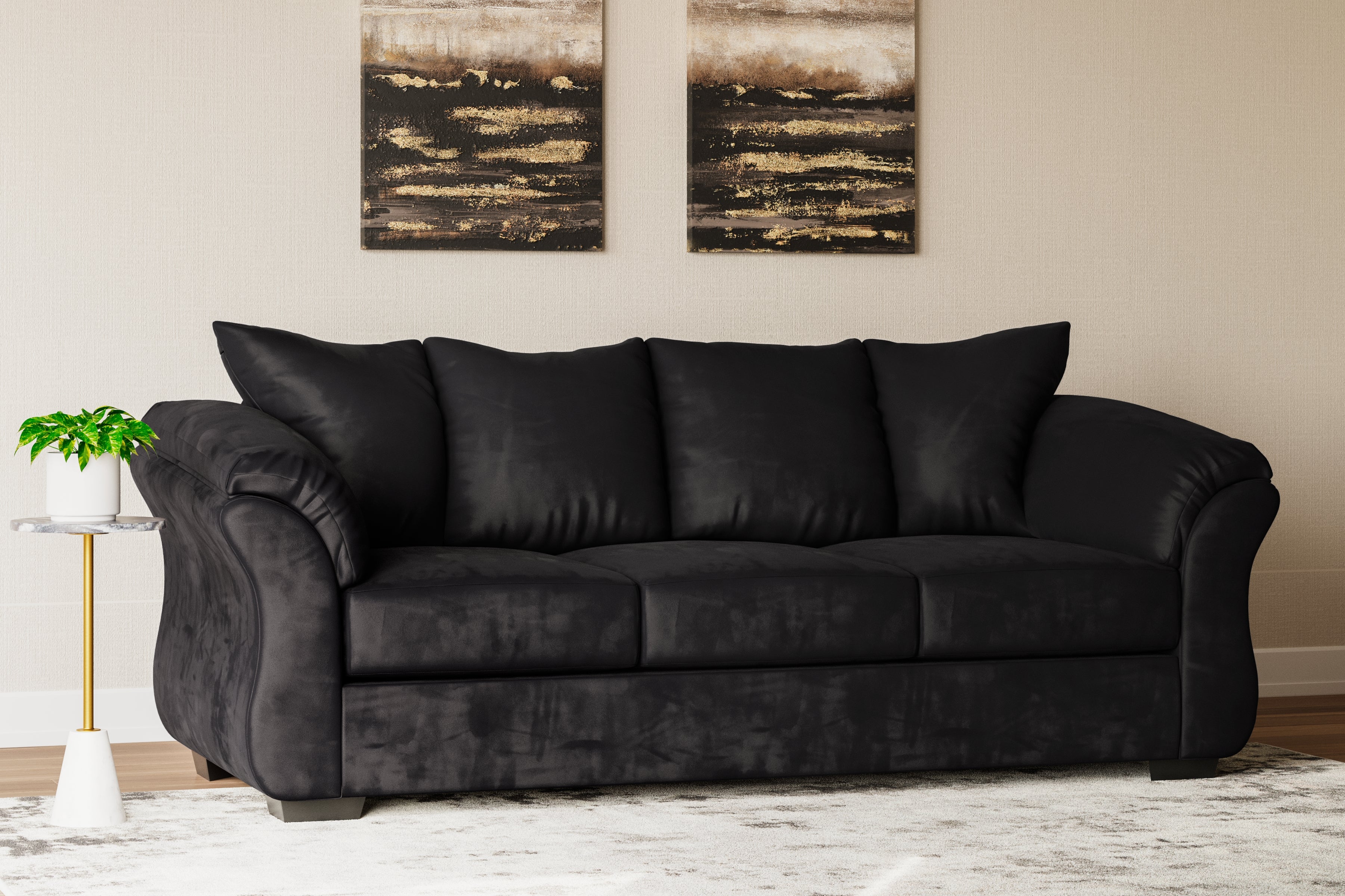 3 Brothers Decor - Ashley Furniture - Darcy Living Room - Sofa / Black - 7500838