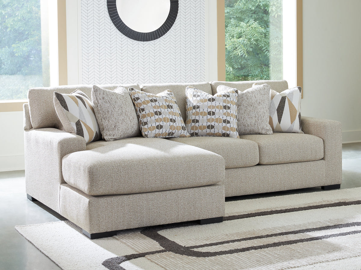 3 Brothers Decor - Ashley Furniture - Laurelgrove Sectional - RAF 2-Piece Sectional Sofa Chaise / Pebble - 75105S4