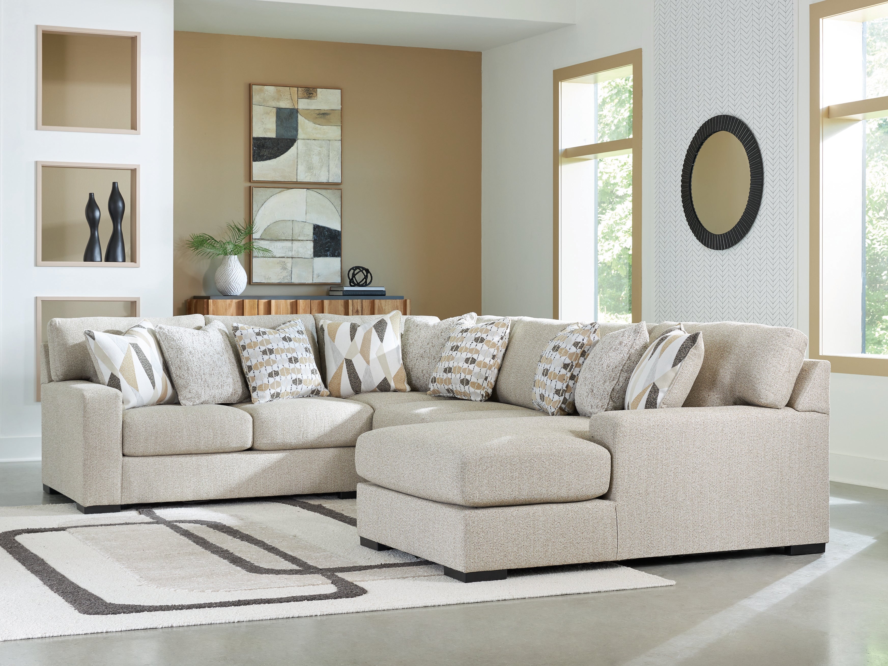 3 Brothers Decor - Ashley Furniture - Laurelgrove Sectional - RAF 4-Piece Sectional with Chaise - 75105S2