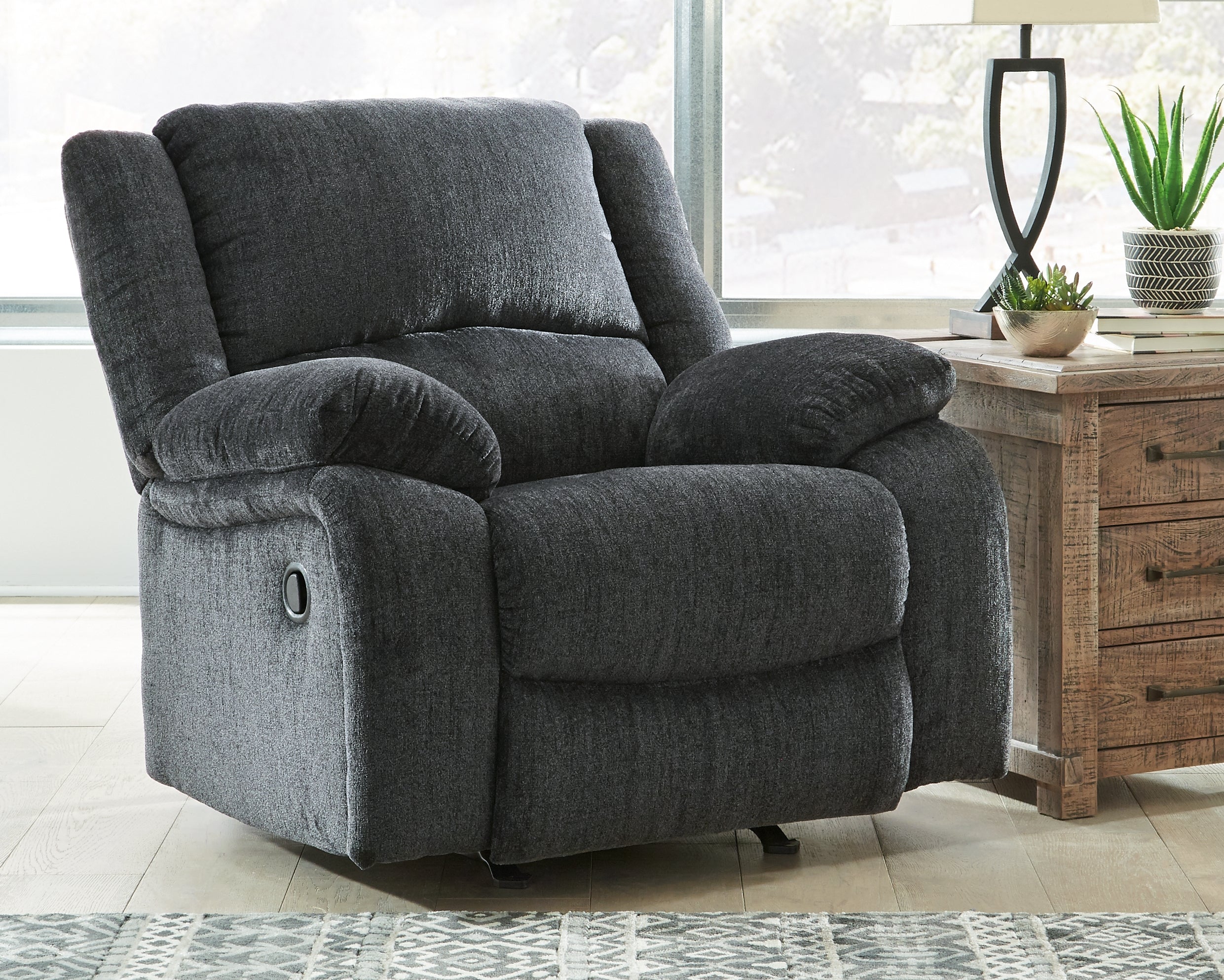 3 Brothers Decor - Ashley Furniture - Draycoll Living Room - Rocker Recliner / Slate - 7650425
