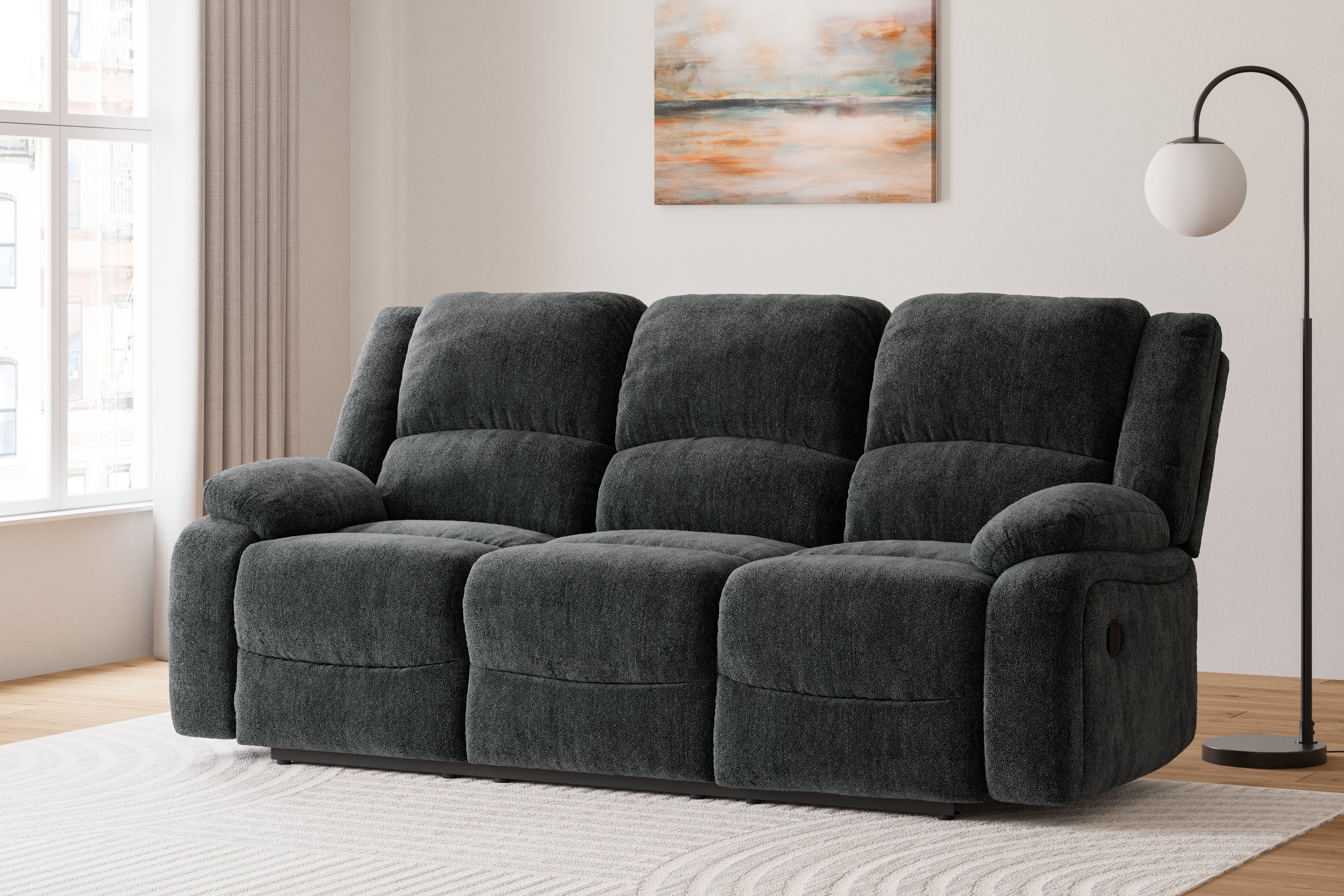 3 Brothers Decor - Ashley Furniture - Draycoll Living Room - Reclining Sofa / Slate - 7650488