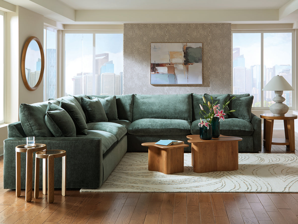 3 Brothers Decor - Ashley Furniture - Carriage View Sectional - LAF 3-Piece Sectional / Jade - 78001S1