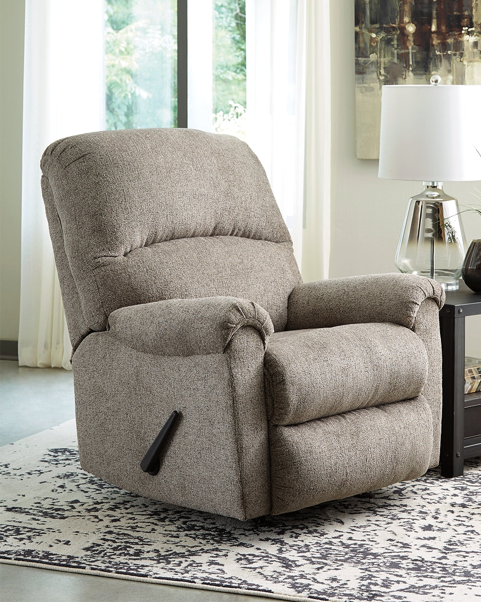 3 Brothers Decor - Ashley Furniture - Ballinasloe Living Room - Rocker Recliner / Platinum - 8070225