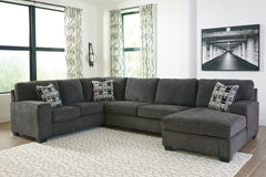 3 Brothers Decor - Ashley Furniture - Ballinasloe Sectional - LAF 3-Piece Sectional with Chaise / Smoke - 80703S2