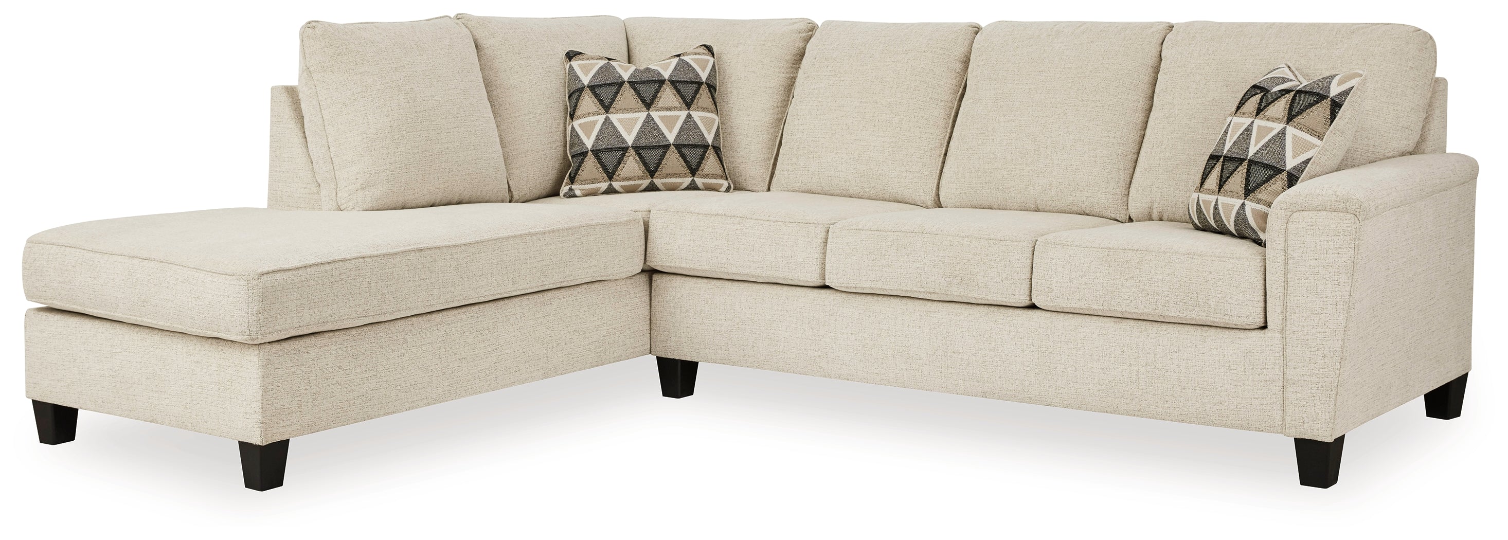 3 Brothers Decor - Ashley Furniture - Abinger Sectional - RAF 2-Piece Sleeper Sectional with Chaise / Natural - 83904S3