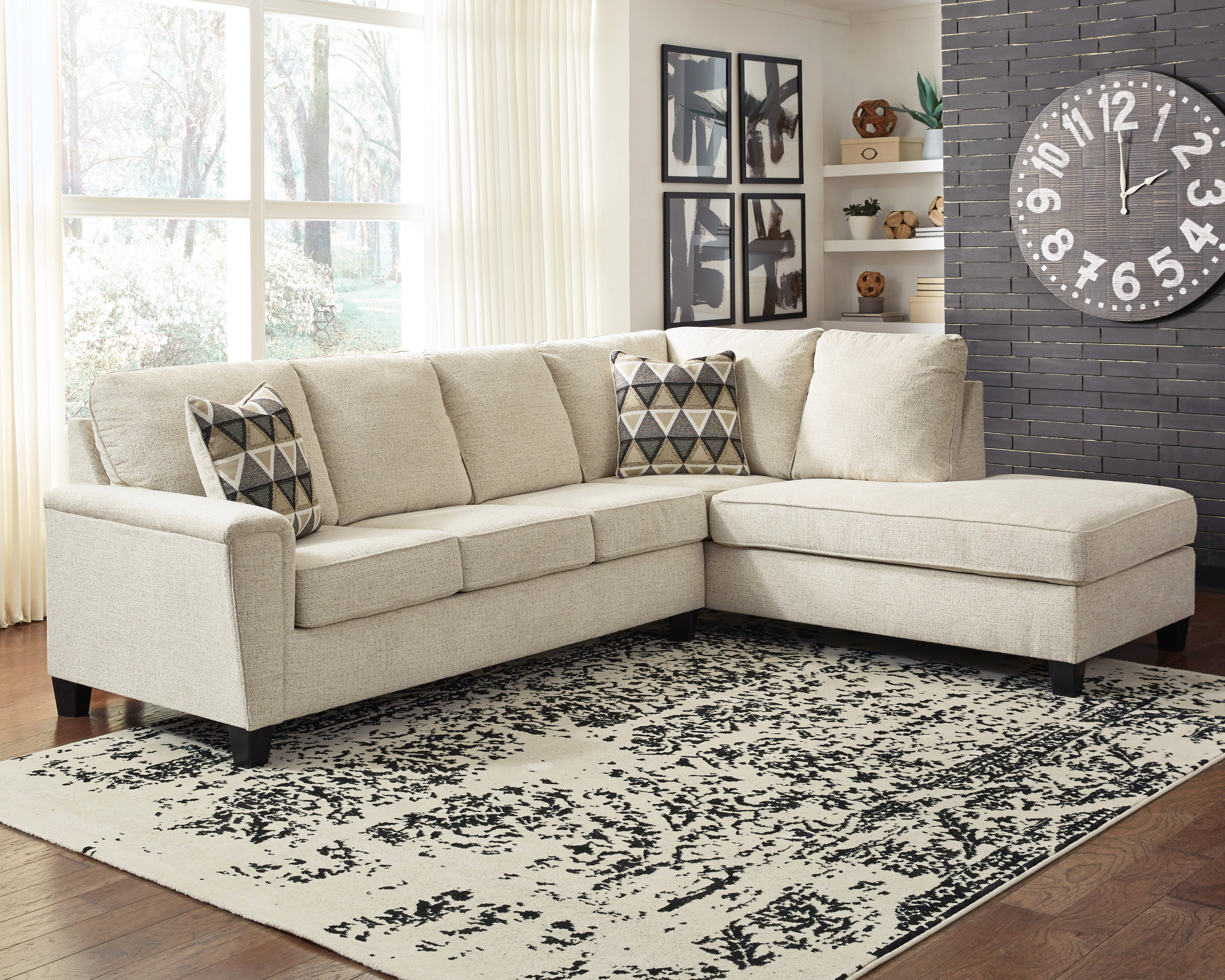 3 Brothers Decor - Ashley Furniture - Abinger Sectional - LAF 2-Piece Sectional with Chaise / Natural - 83904S2