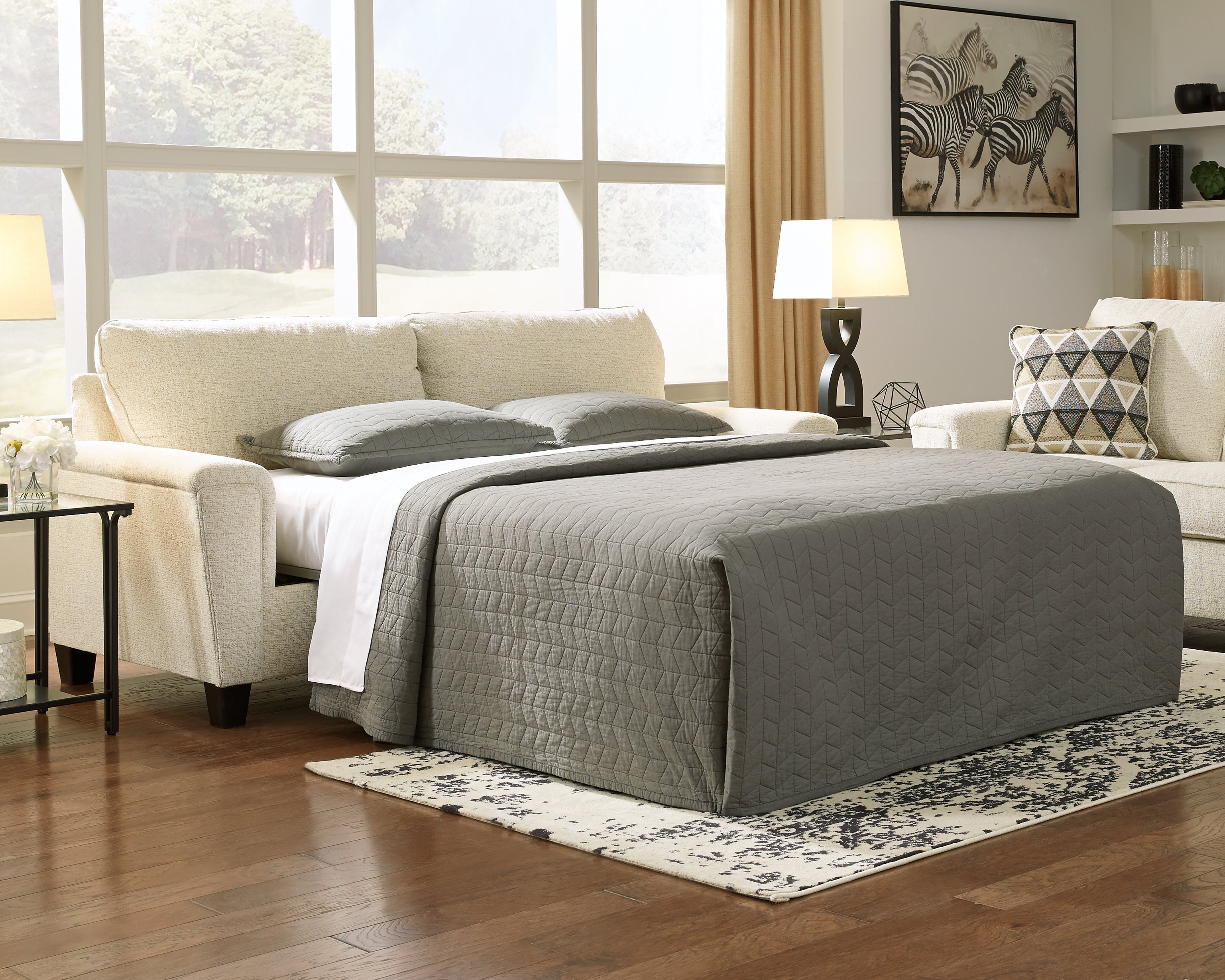 3 Brothers Decor - Ashley Furniture - Abinger Living Room - Queen Sofa Sleeper / Natural - 8390439