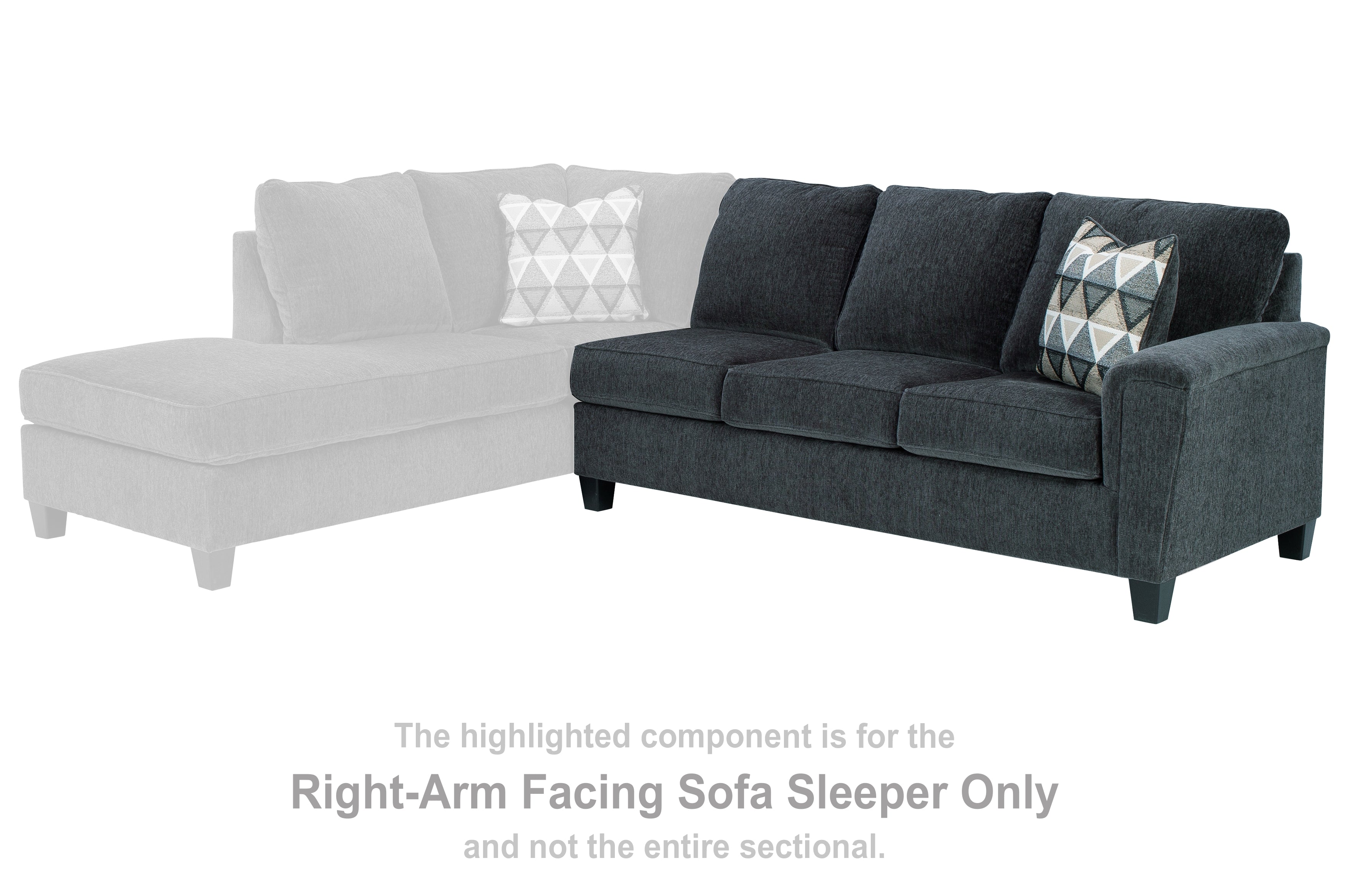 3 Brothers Decor - Ashley Furniture - Abinger Sectional - RAF Sofa Sleeper / Smoke - 8390570