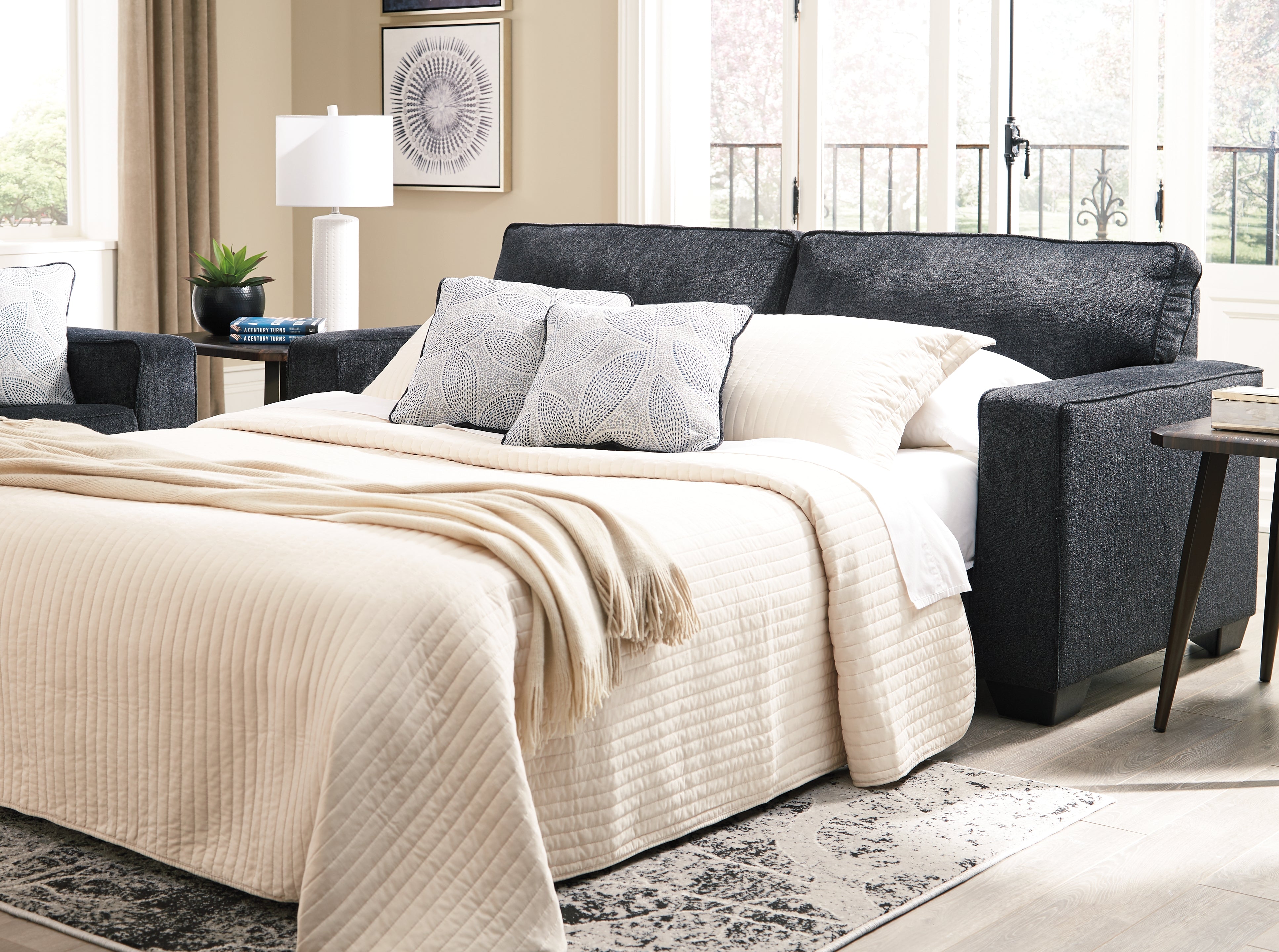 3 Brothers Decor - Ashley Furniture - Altari Living Room - Queen Sofa Sleeper / Slate - 8721339