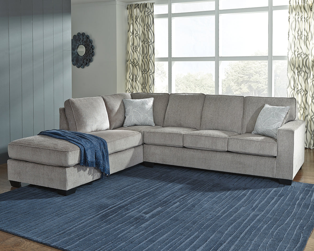 3 Brothers Decor - Ashley Furniture - Altari Sectional - RAF 2-Piece Sectional with Chaise / Alloy - 87214S1