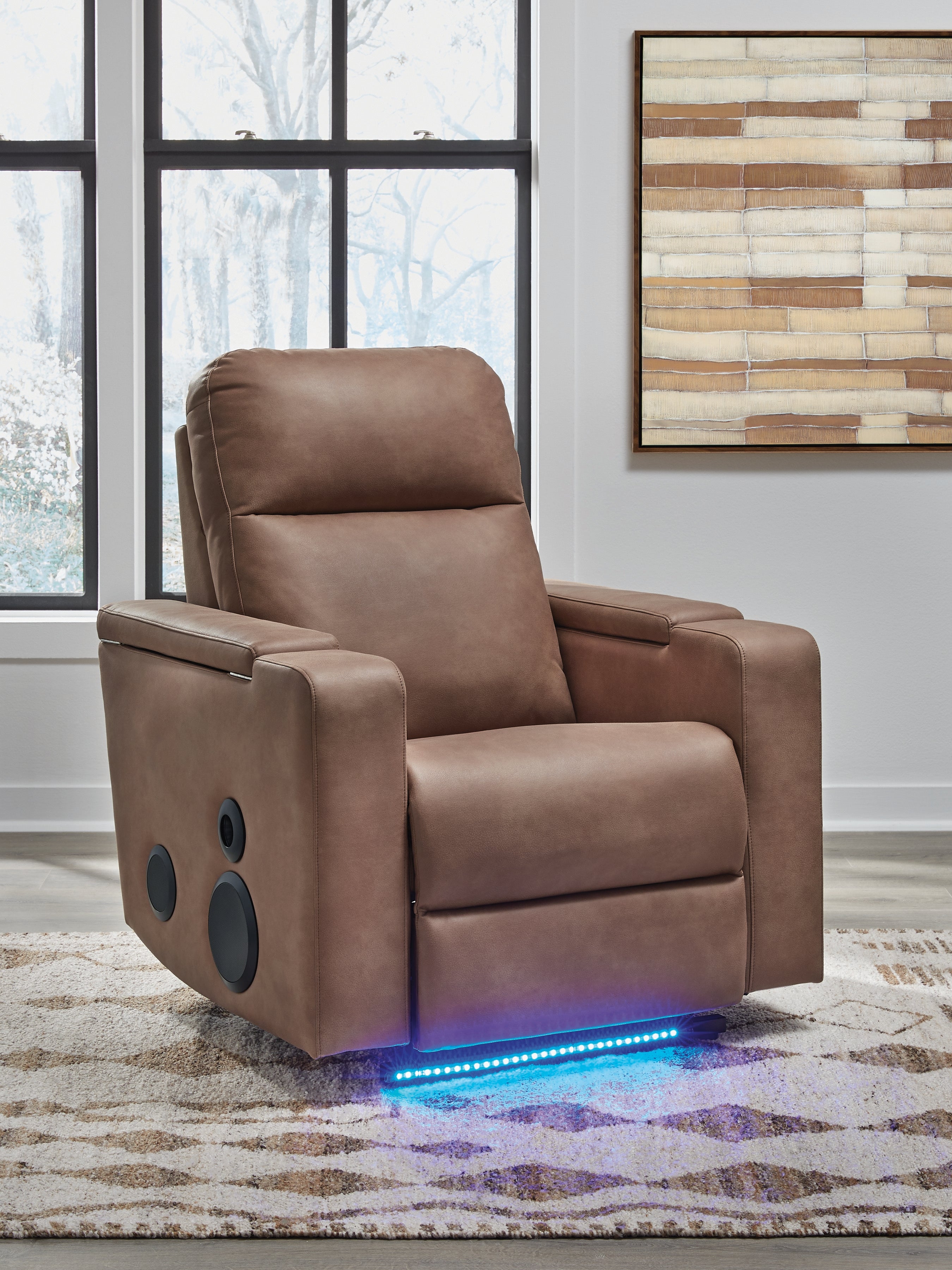 3 Brothers Decor - Ashley Furniture - Lorrenton Living Room - Glider PWR REC w/Audio System / Caramel - PC9022042A