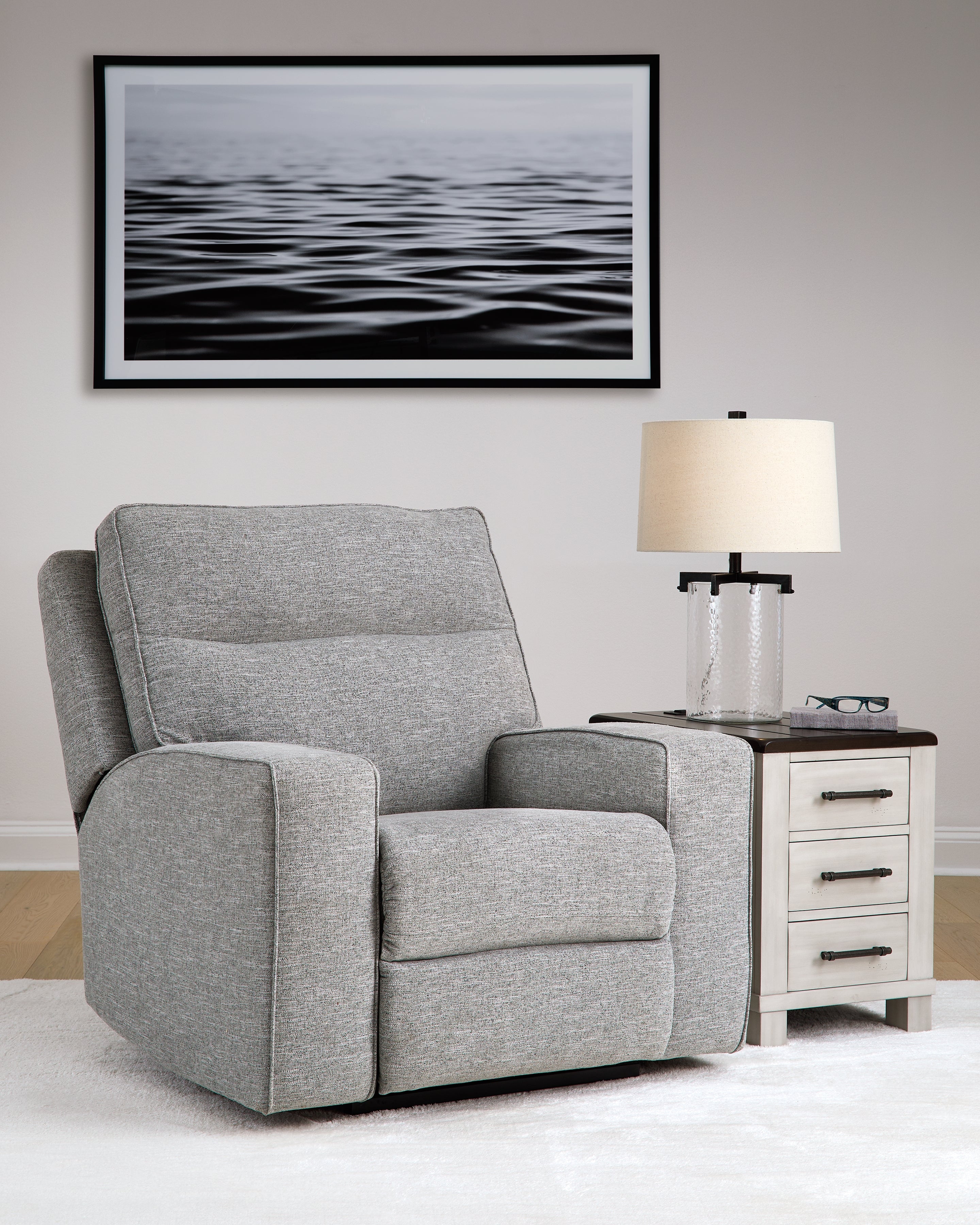 3 Brothers Decor - Ashley Furniture - Biscoe Living Room - PWR Recliner/ADJ Headrest / Pewter - 9050313