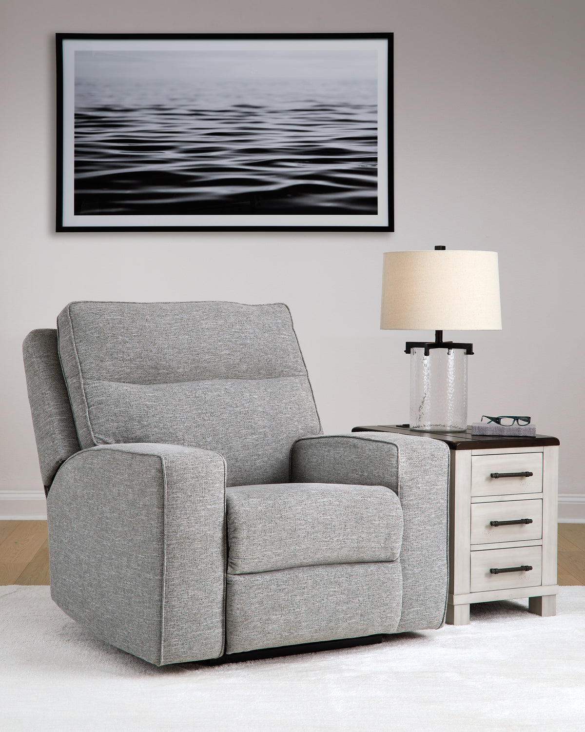 3 Brothers Decor - Ashley Furniture - Biscoe Living Room - PWR Recliner/ADJ Headrest / Pewter - 9050313