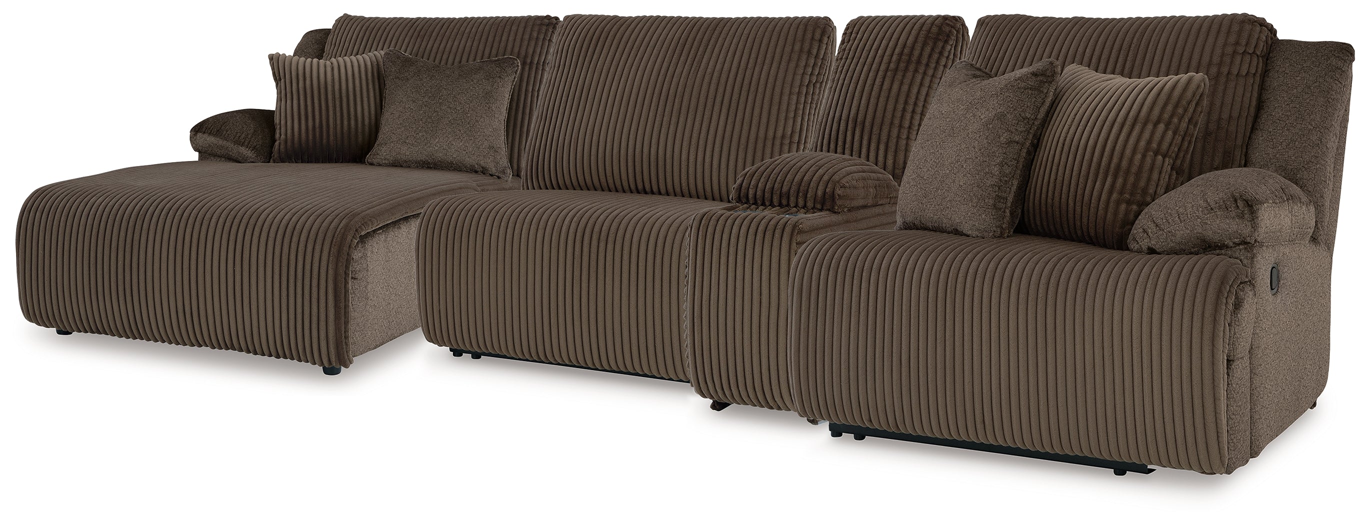 3 Brothers Decor - Ashley Furniture - Top Tier Sectional - 4-Piece Reclining Sectional with Chaise / Chocolate - 92705S12