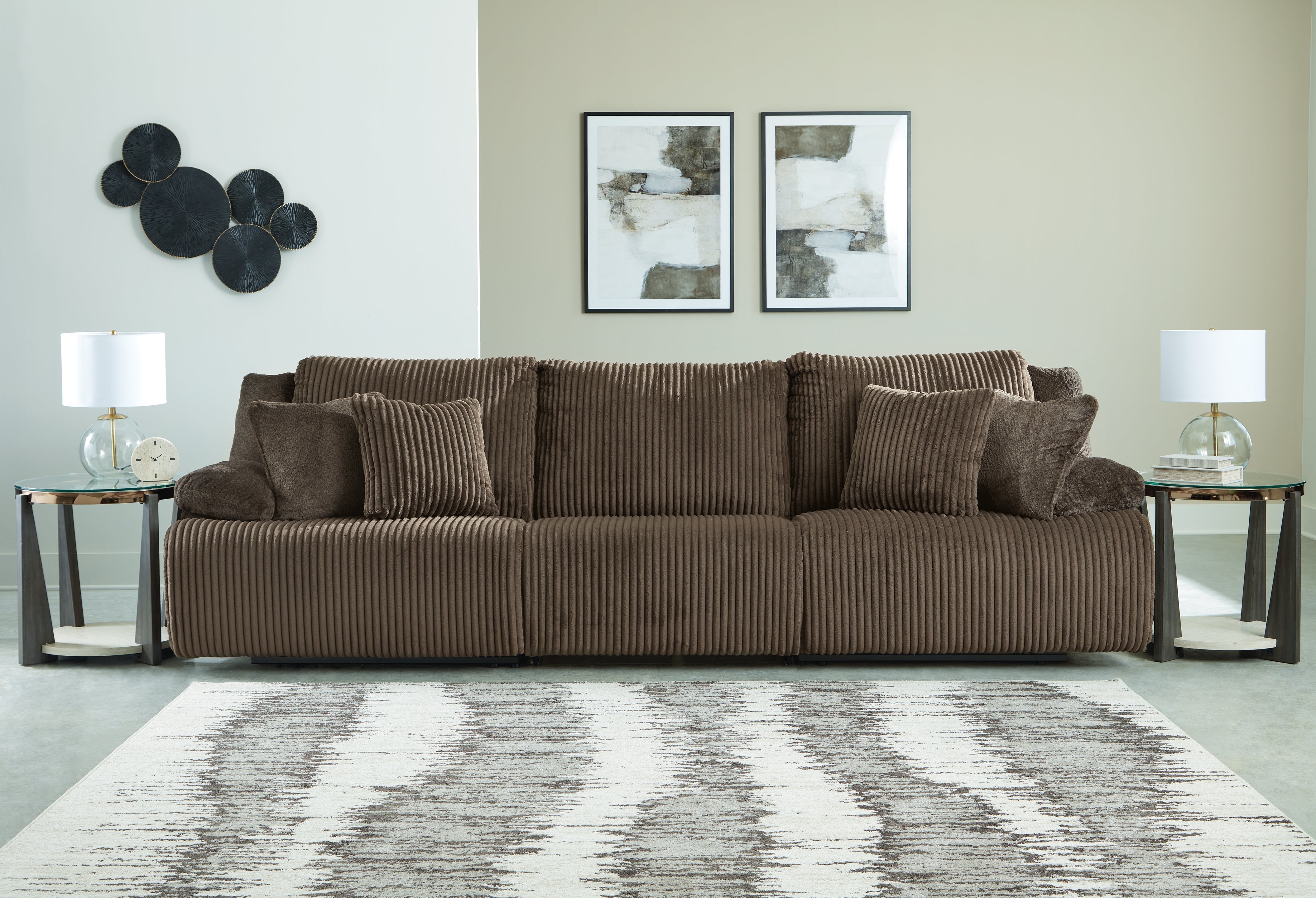 3 Brothers Decor - Ashley Furniture - Top Tier Sectional - 3-Piece Sectional Sofa / Chocolate - 92705S8