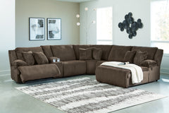 3 Brothers Decor - Ashley Furniture - Top Tier Sectional - 6-Piece Reclining Sectional with Chaise / Chocolate - 92705S1