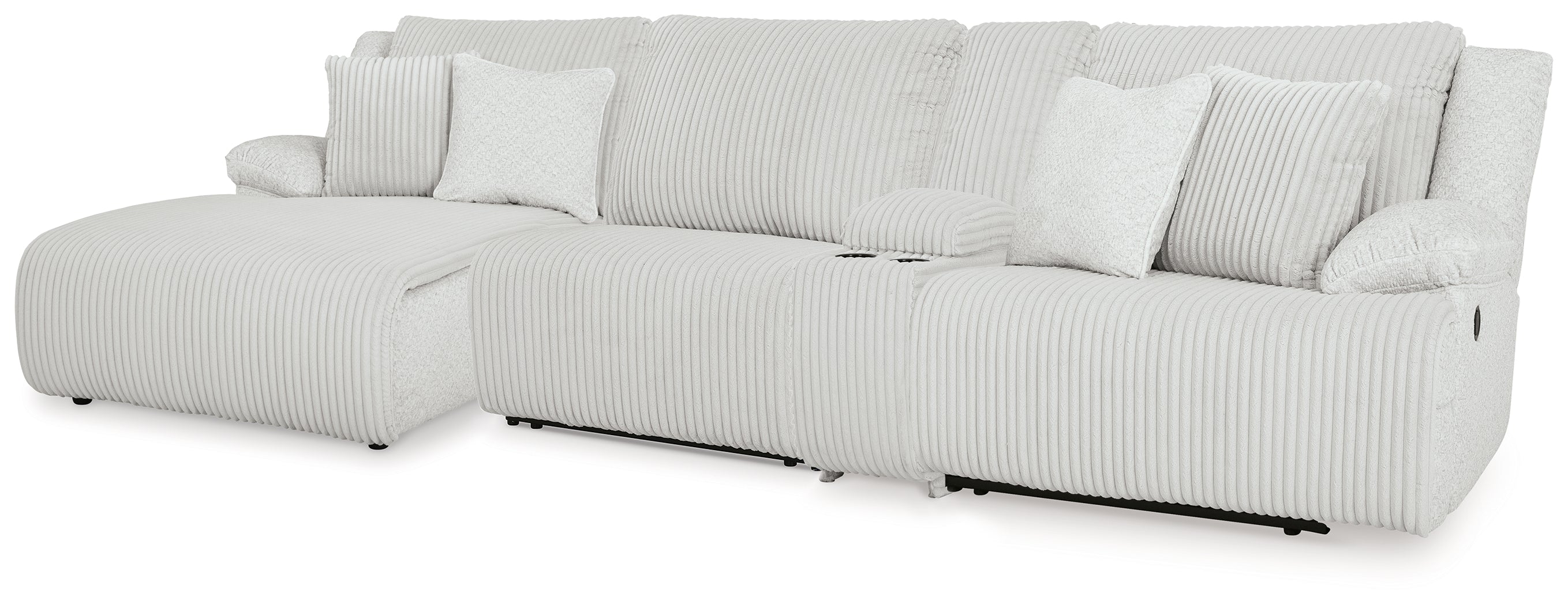 3 Brothers Decor - Ashley Furniture - Top Tier Sectional - 4-Piece Reclining Sectional with Chaise / Alloy - 92706S12