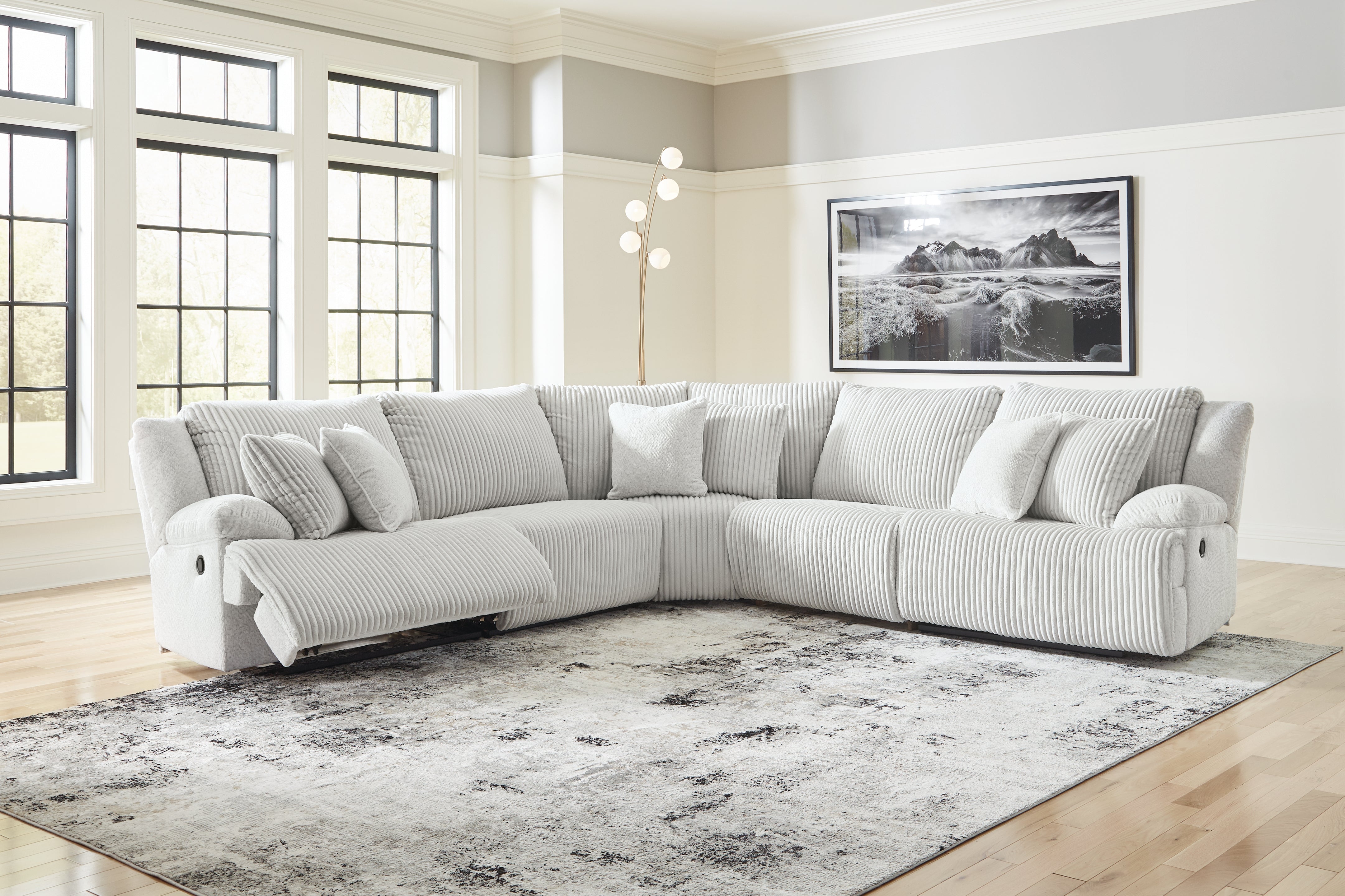 3 Brothers Decor - Ashley Furniture - Top Tier Sectional - 5-Piece Reclining Sectional / Alloy - 92706S3