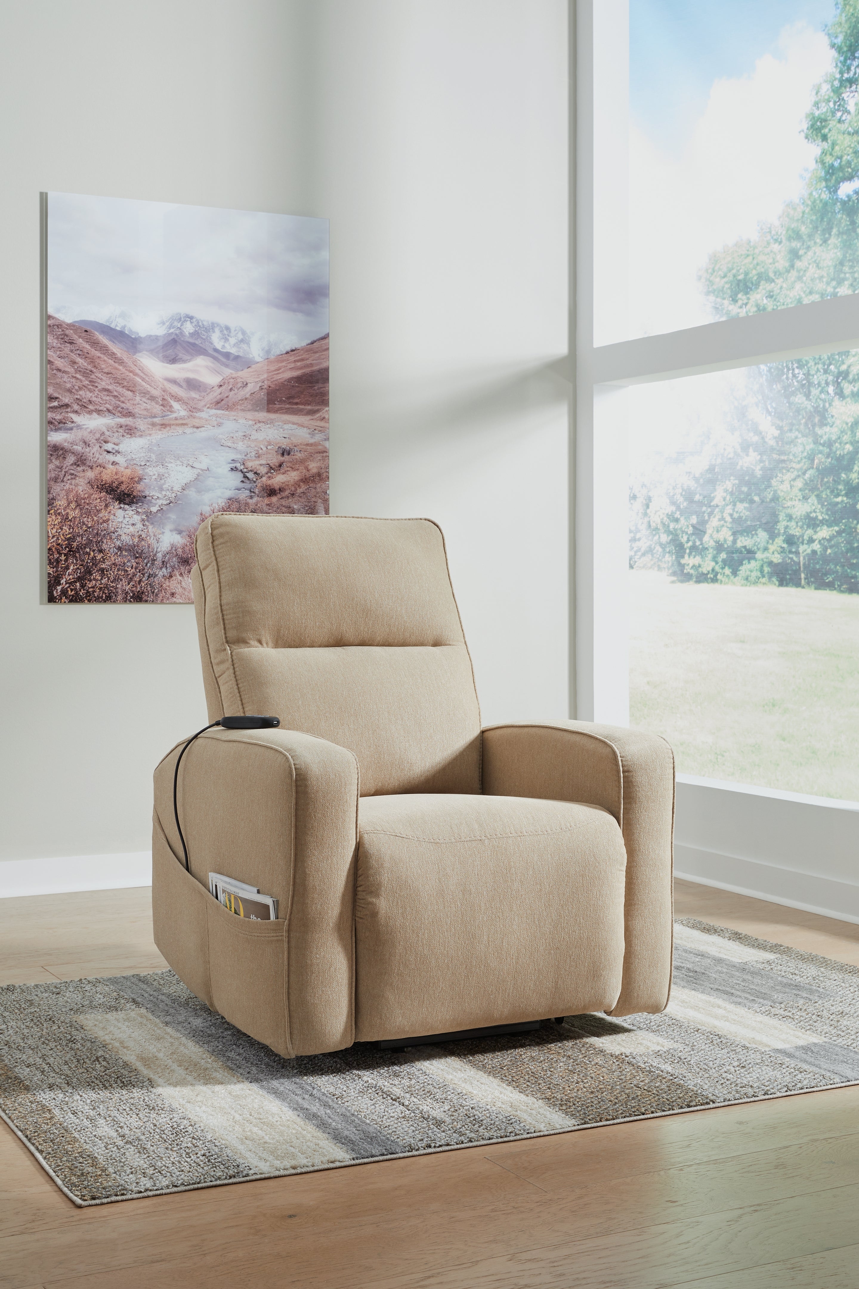 3 Brothers Decor - Ashley Furniture - Starganza Living Room - Power Lift Recliner / Taupe - 9370312