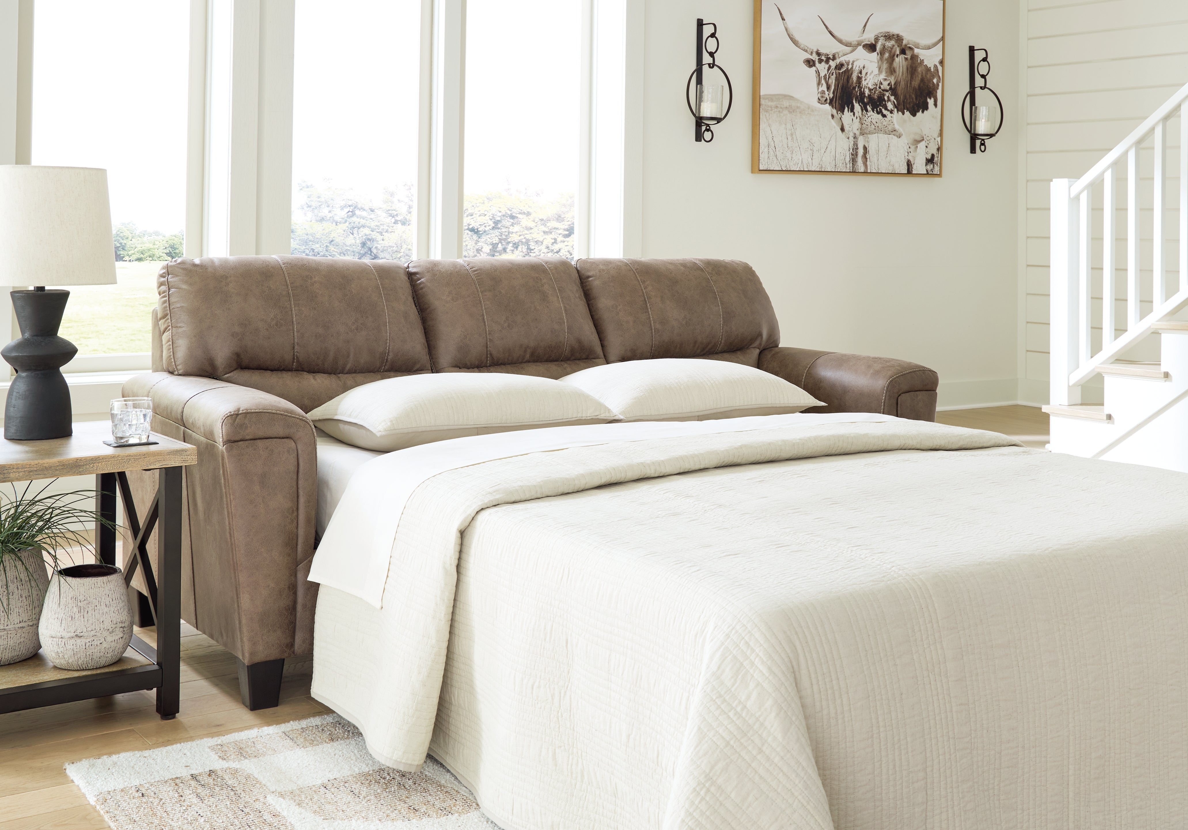 3 Brothers Decor - Ashley Furniture - Navi Living Room - Queen Sofa Sleeper / Fossil - 9400439