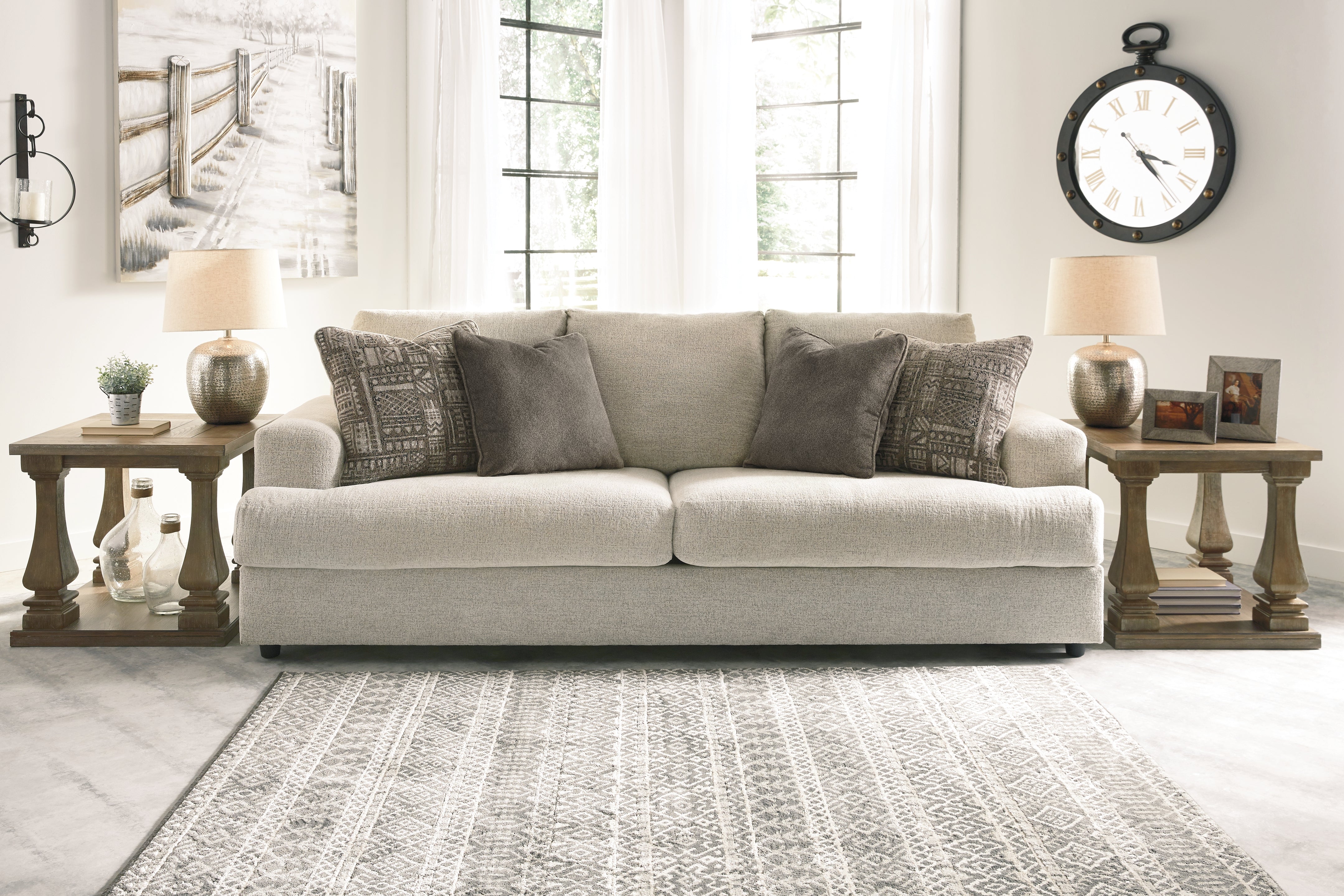 3 Brothers Decor - Ashley Furniture - Soletren Living Room - Sofa / Stone - 9510438
