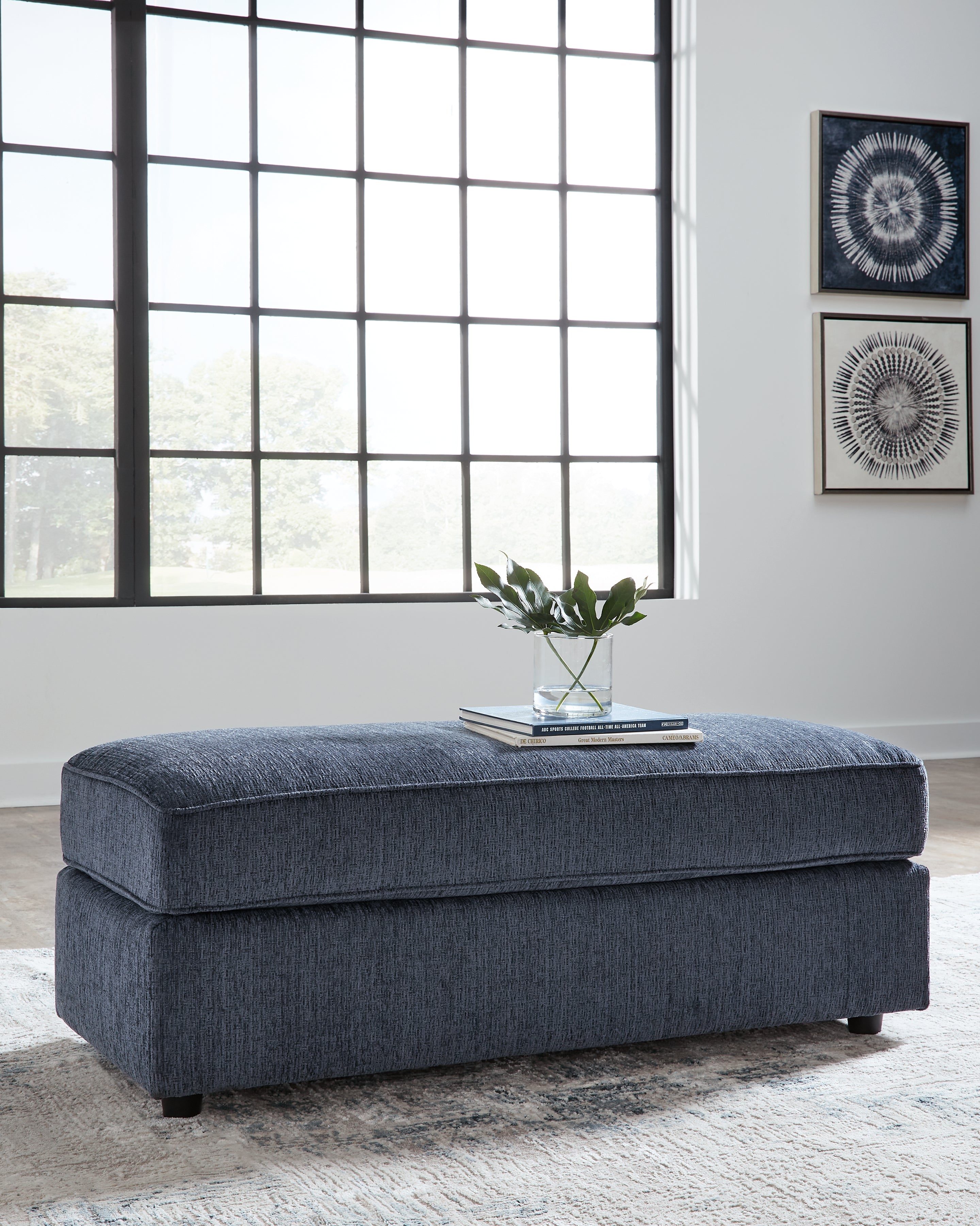 3 Brothers Decor - Ashley Furniture - Albar Place Living Room - Oversized Accent Ottoman / Cobalt - 9530208