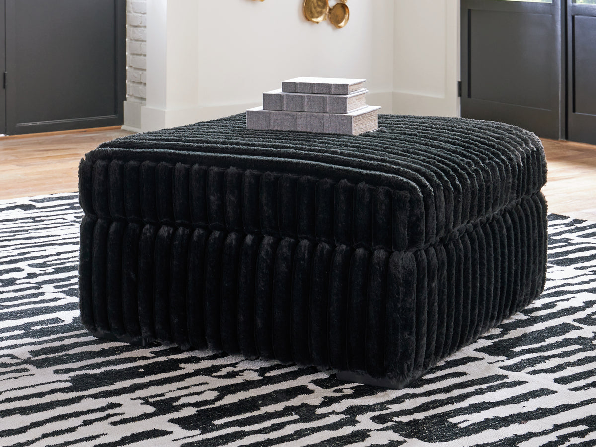 3 Brothers Decor - Ashley Furniture - Midnight-Madness Living Room - Oversized Accent Ottoman / Onyx - 9810308