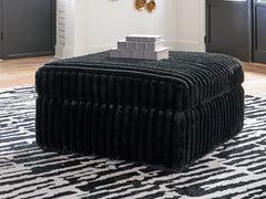 3 Brothers Decor - Ashley Furniture - Midnight-Madness Living Room - Oversized Accent Ottoman / Onyx - 9810308