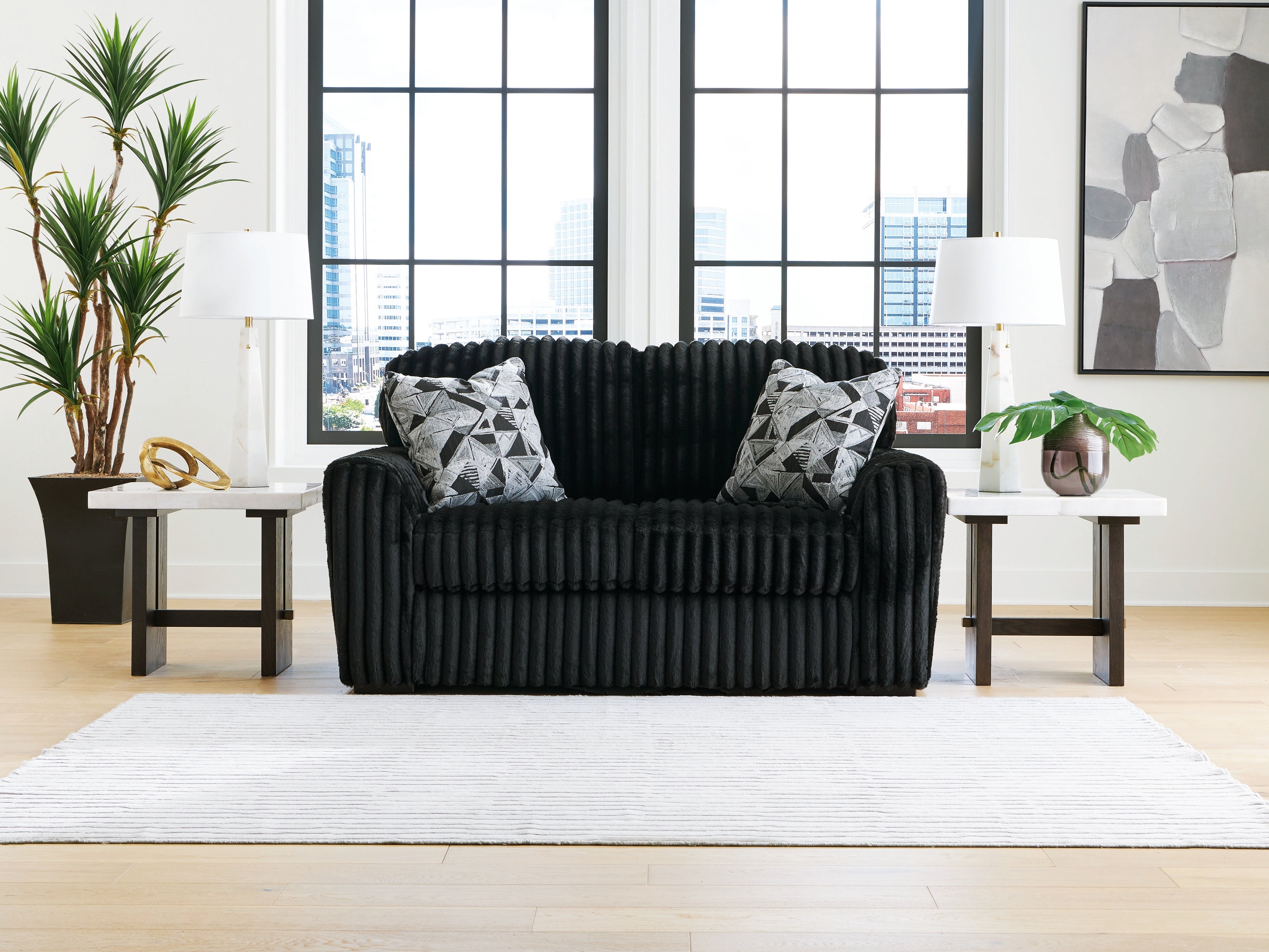 3 Brothers Decor - Ashley Furniture - Midnight-Madness Living Room - Loveseat / Onyx - 9810335