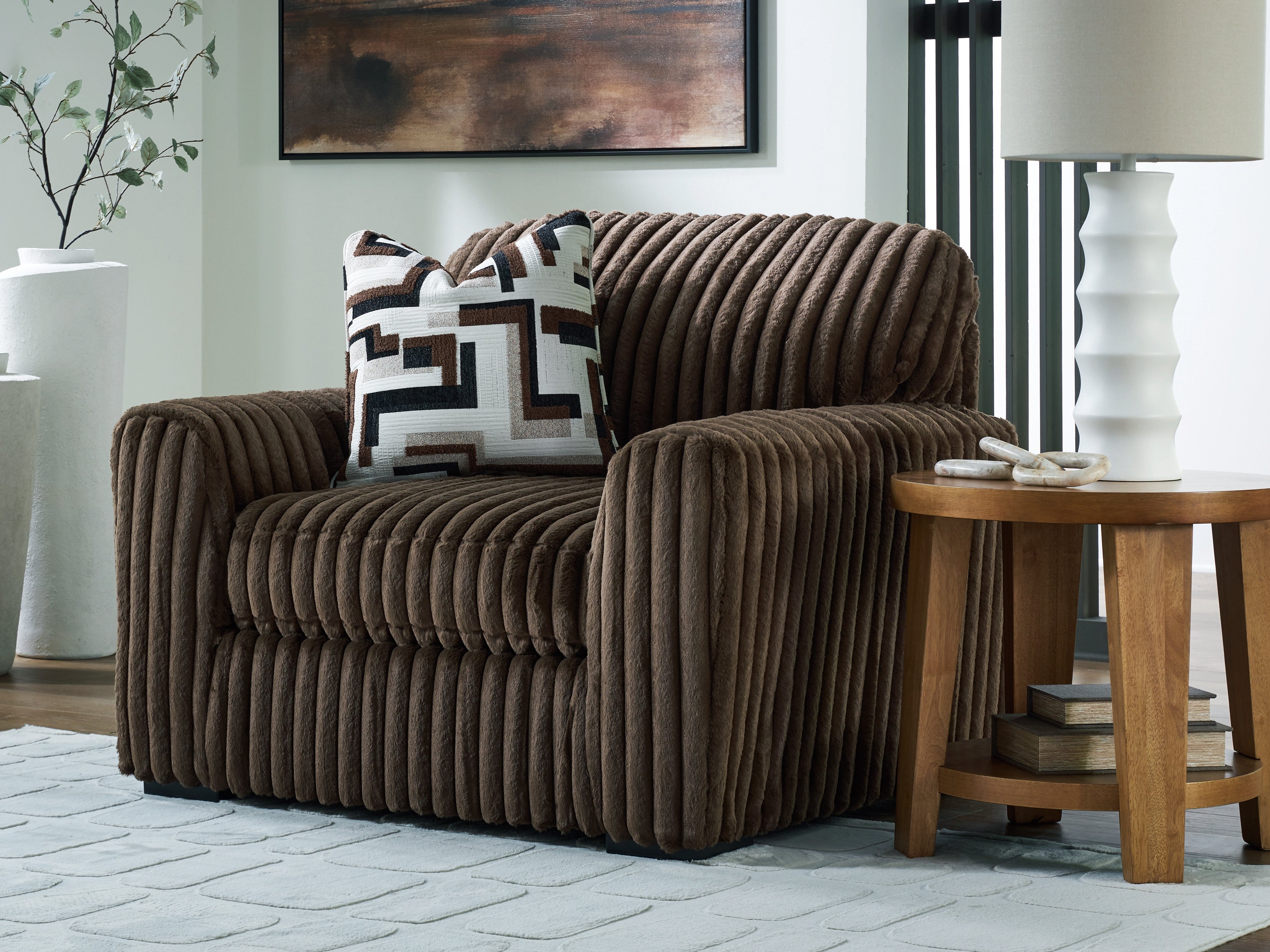 3 Brothers Decor - Ashley Furniture - Midnight-Madness Living Room - Chair and a Half / Chocolate - 9810423