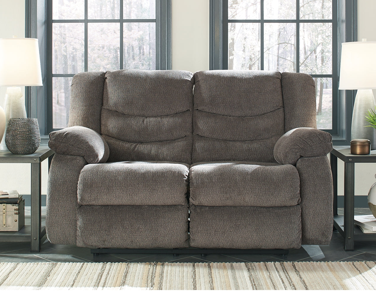 3 Brothers Decor - Ashley Furniture - Tulen Living Room - Reclining Loveseat / Gray - 9860686