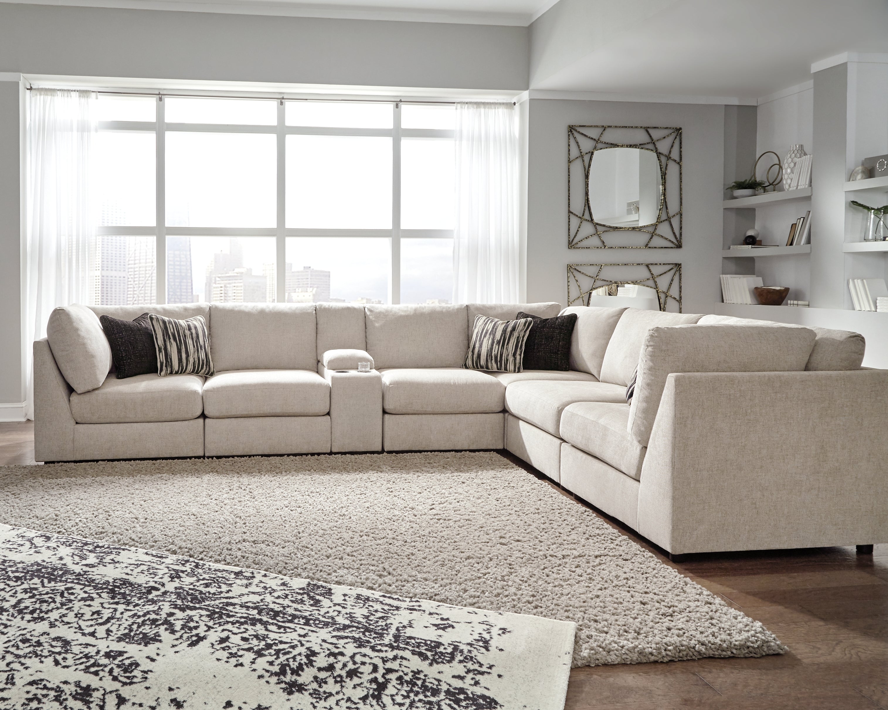 3 Brothers Decor - Ashley Furniture - Kellway Sectional - 7-Piece Sectional / Bisque - 98707S5