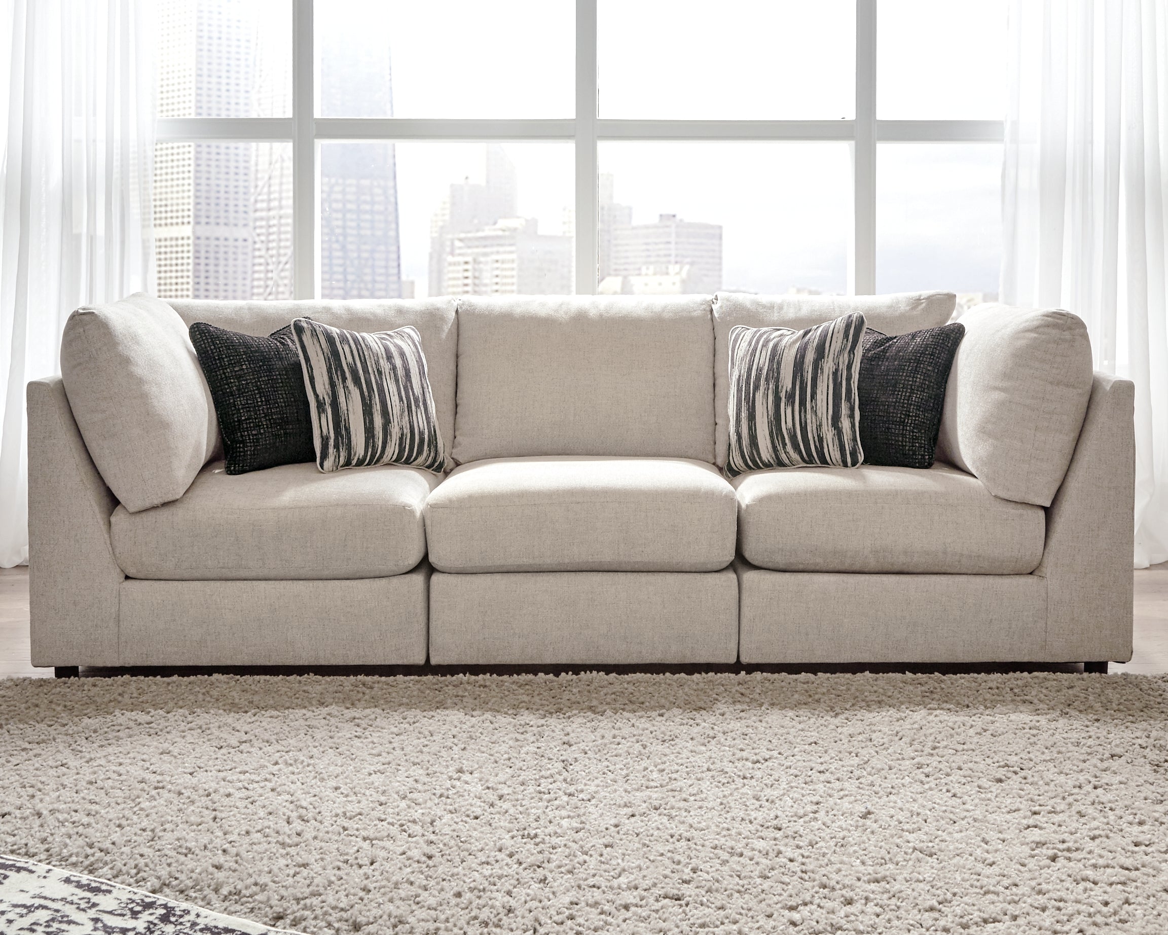 3 Brothers Decor - Ashley Furniture - Kellway Sectional - 3-Piece Sectional Sofa / Bisque - 98707S6