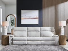 3 Brothers Decor - Ashley Furniture - Social Pointe Sectional - 3-Piece Power Reclining Sectional / Pearl/Ash - PC98802S1