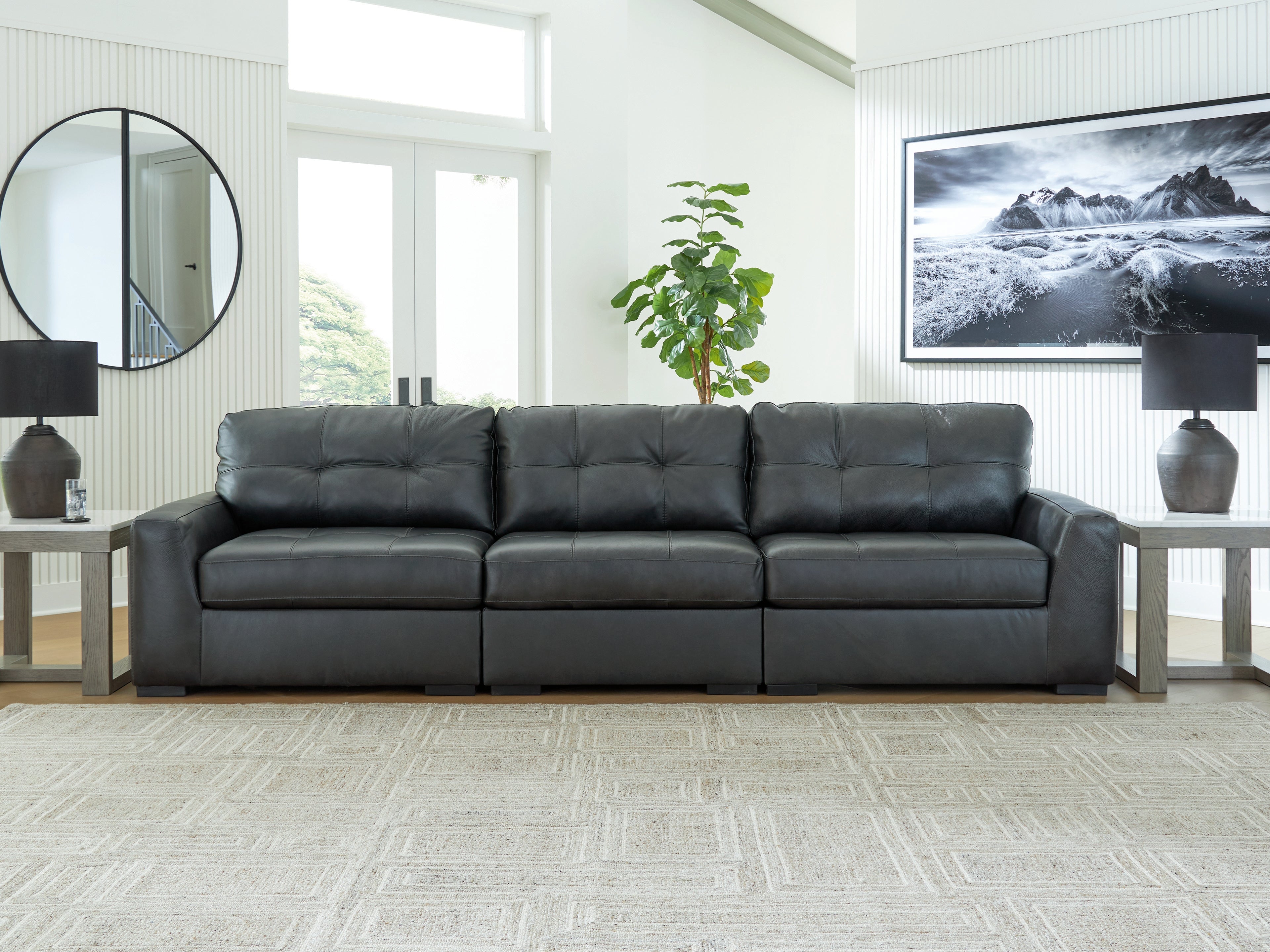 3 Brothers Decor - Ashley Furniture - Brindley Pier Sectional - RAF 3-Piece Sectional Sofa / Fog - 99503S2