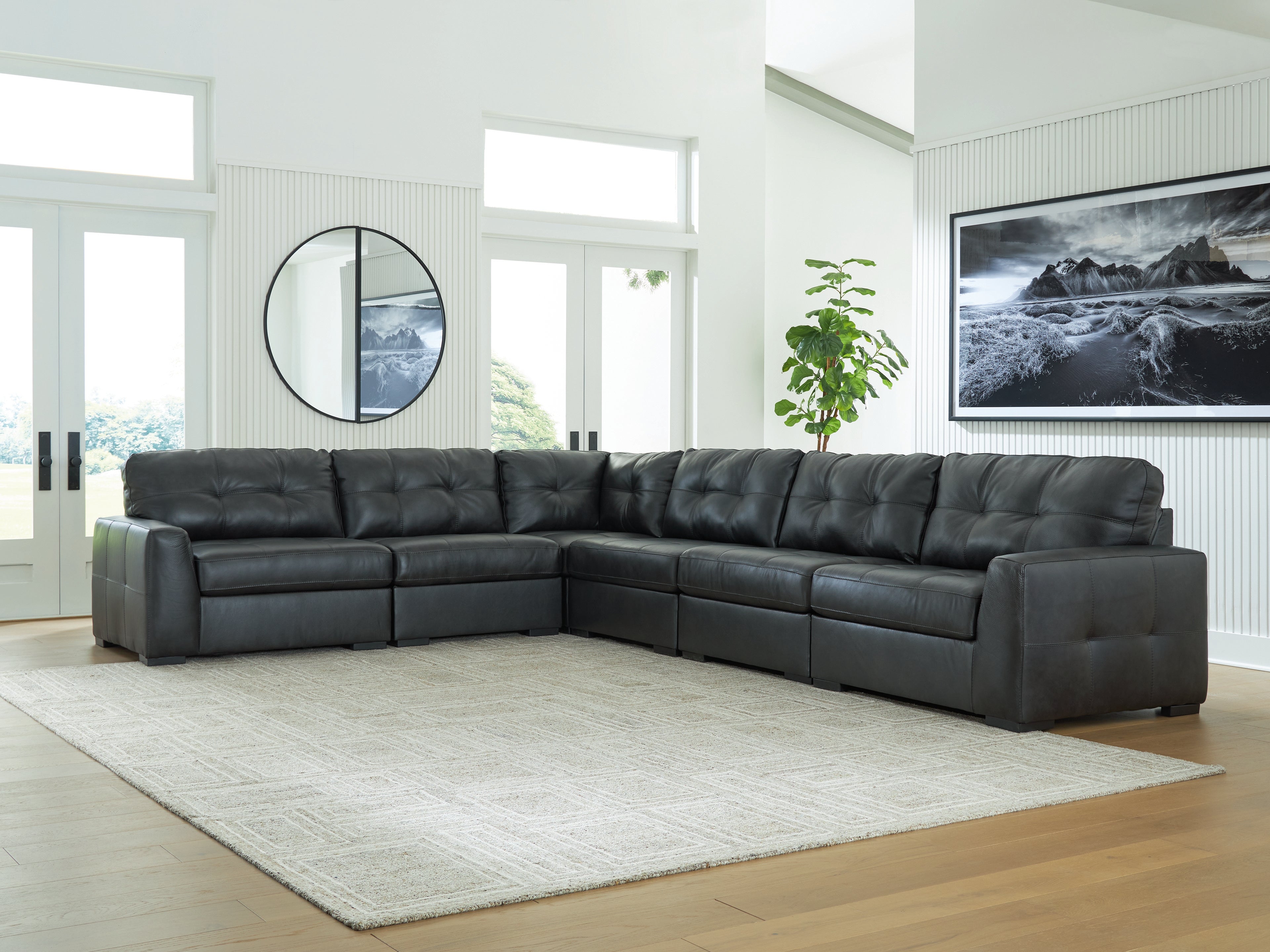 3 Brothers Decor - Ashley Furniture - Brindley Pier Sectional - RAF 6-Piece Sectional / Fog - 99503S5