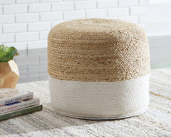 3 Brothers Decor - Ashley Furniture - Sweed Valley Pouf - Pouf / Natural/White - A1000420