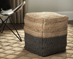 3 Brothers Decor - Ashley Furniture - Sweed Valley Pouf - Pouf / Natural/Black - A1000422