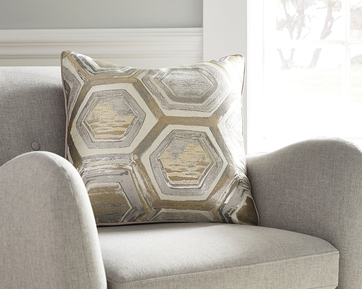 3 Brothers Decor - Ashley Furniture - Meiling Pillows - Pillow (4/CS) / Metallic - A1000480