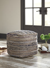 3 Brothers Decor - Ashley Furniture - Absalom Pouf - Pouf / Denim - A1000550