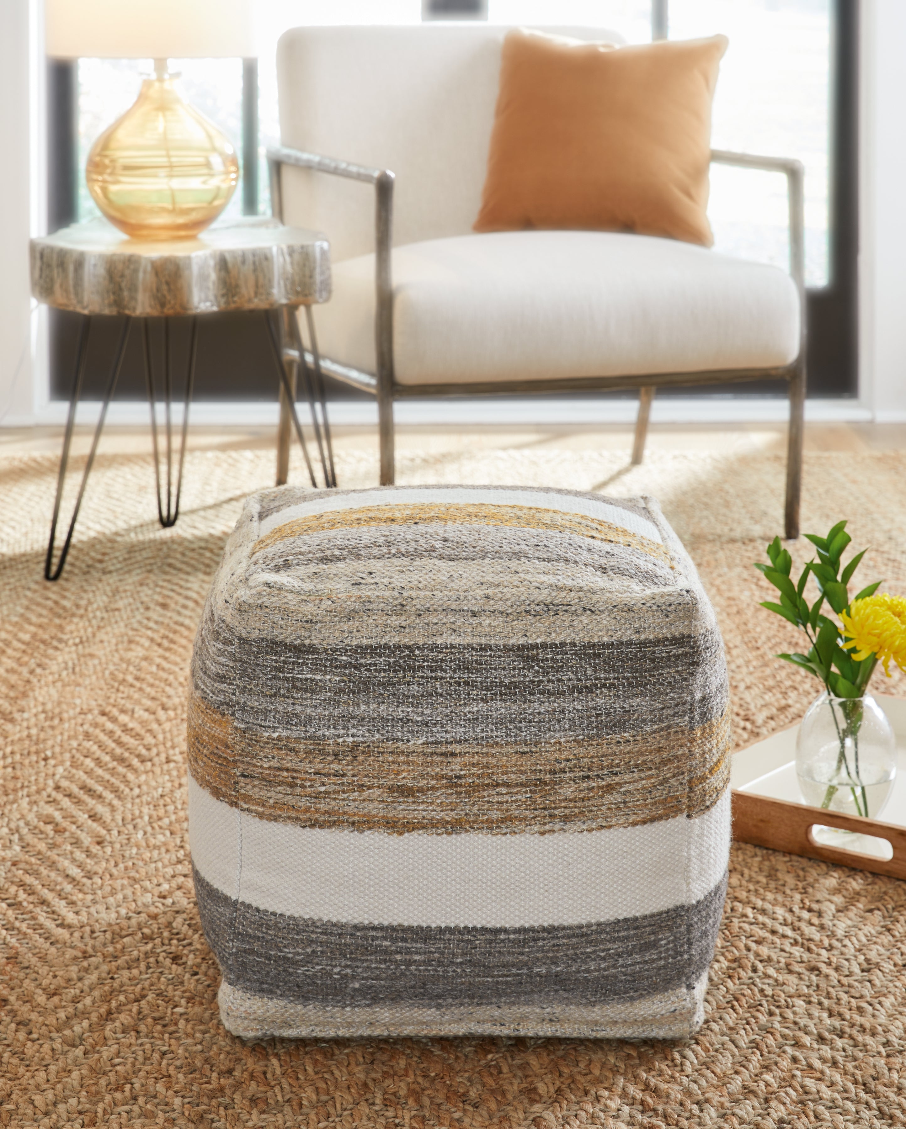 3 Brothers Decor - Ashley Furniture - Josalind Pouf - Pouf / Multi - A1000935