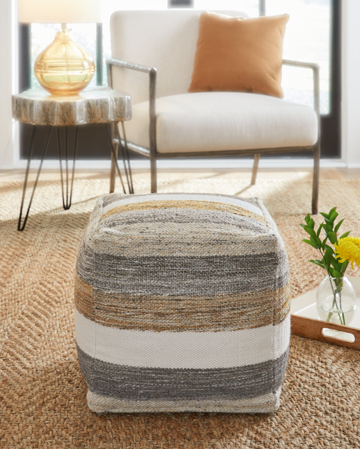 3 Brothers Decor - Ashley Furniture - Josalind Pouf - Pouf / Multi - A1000935