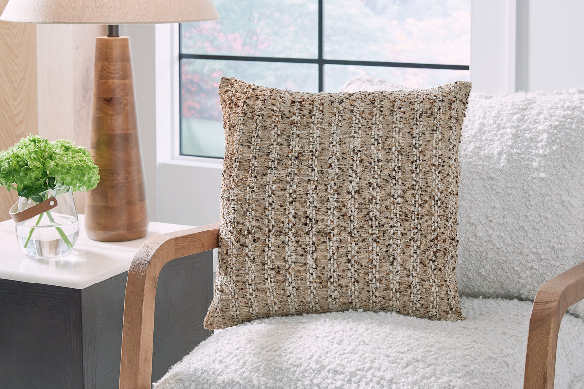 3 Brothers Decor - Ashley Furniture - Vorlane Pillows - Pillow (4/CS) / Tan/Brown/White - A1001046