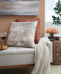 3 Brothers Decor - Ashley Furniture - Edinfielders Pillows - Pillow (4/CS) / Cream/Gray/Rust - A1001094